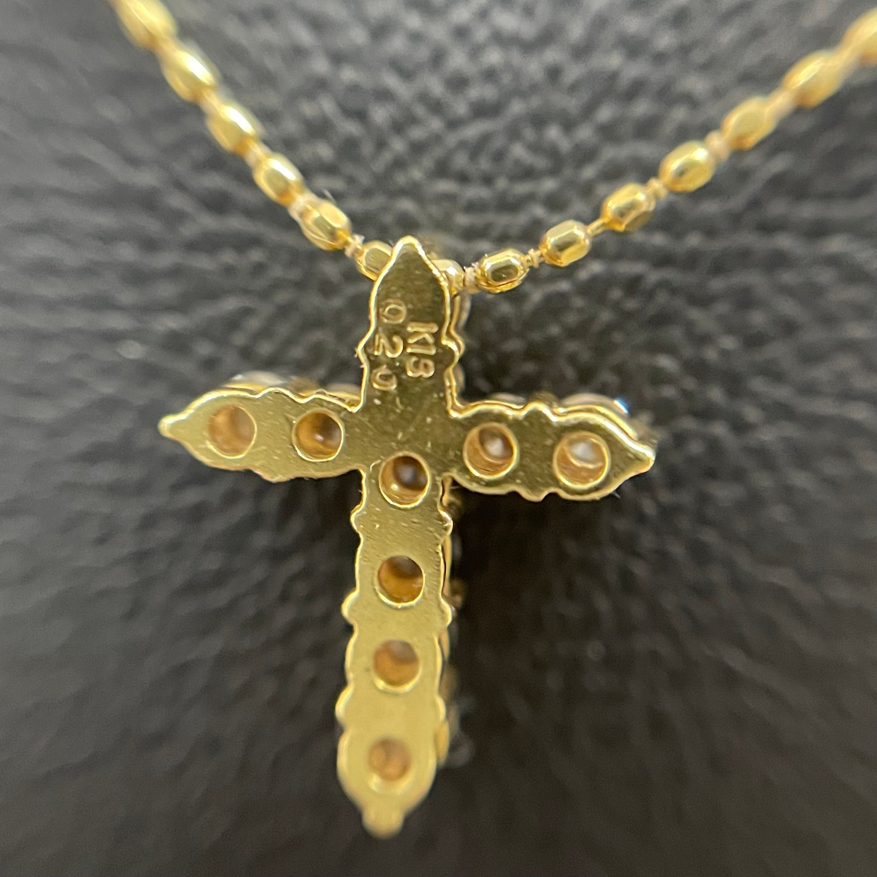 ノンブランド _K18ダイヤモンド _クロス2連ネックレス_FD0.3/0.2ct/3.8g _中古品