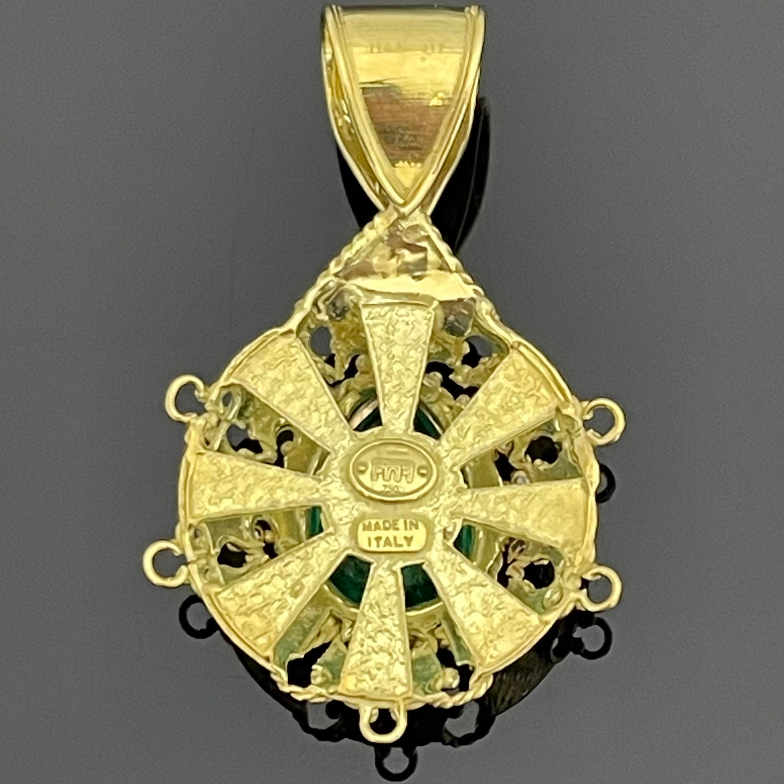 ノンブランド _750（K18）エメラルド _ペンダントトップ_E11.94ct/FD0.17ct/19.2g_中古品