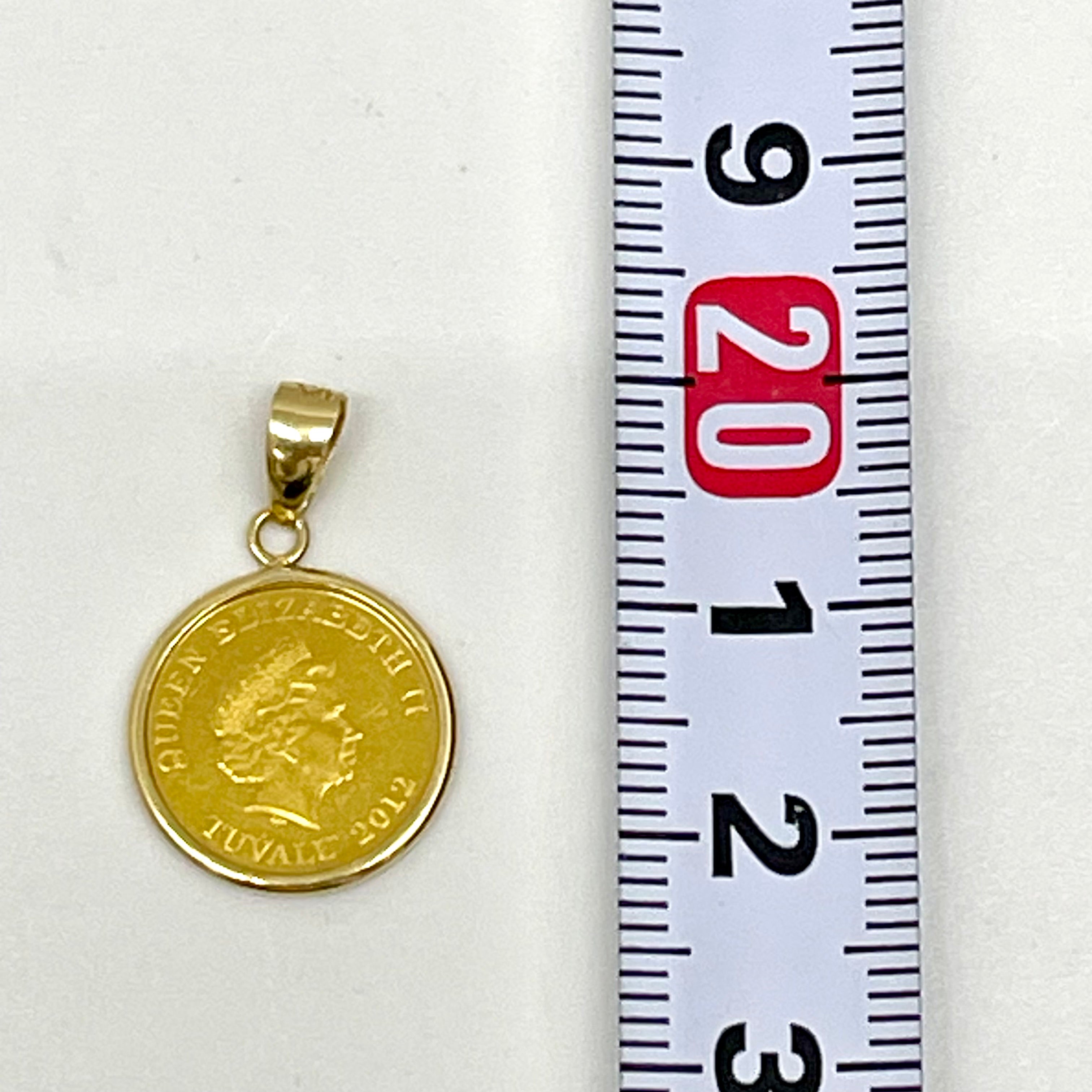 ノンブランド _純金1/25ozホースコイン_ K18枠ペンダントトップ_ 中古品