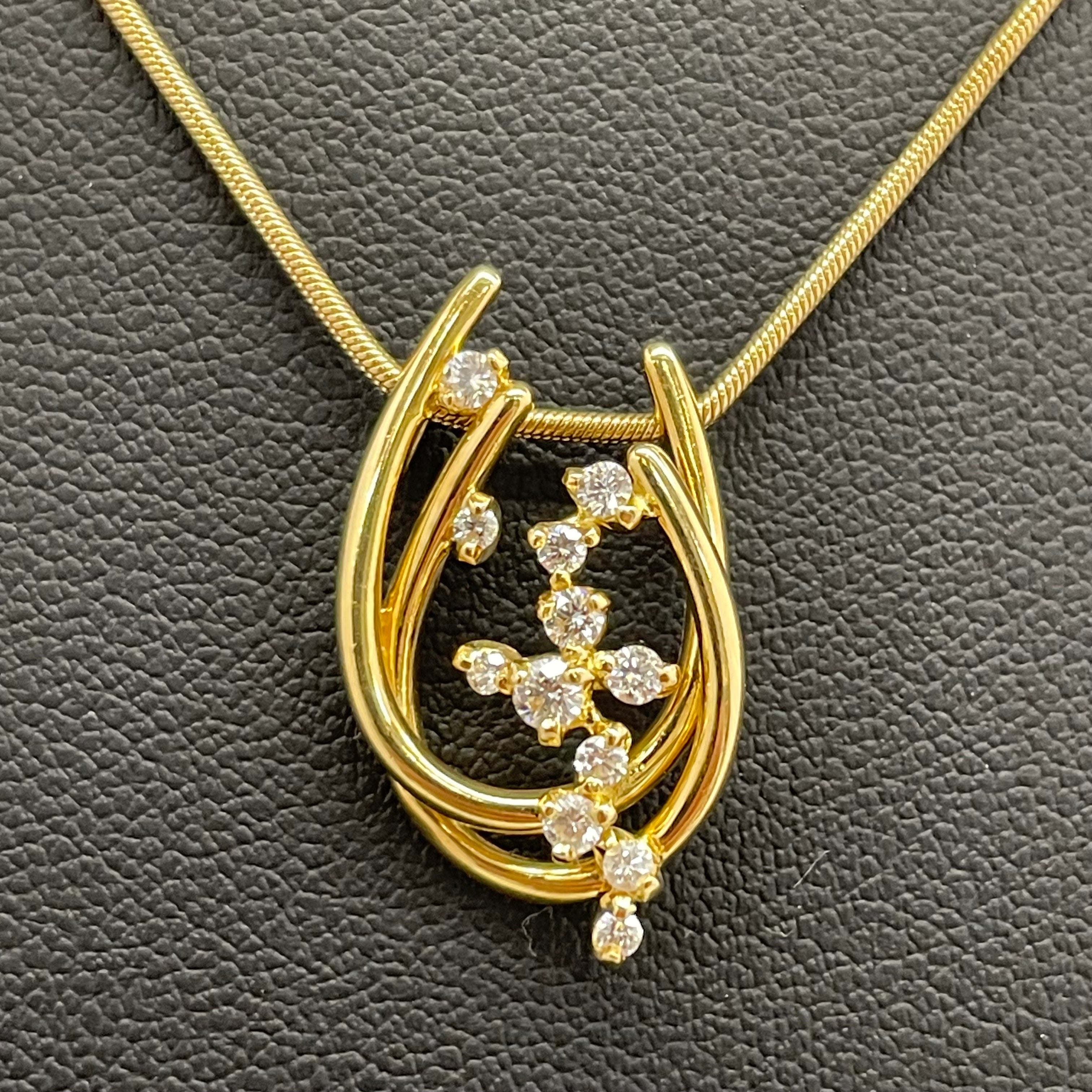 星の砂 _K18ペンダントネックレス_ FD0.26ct/7.8g/42cm_ 中古品