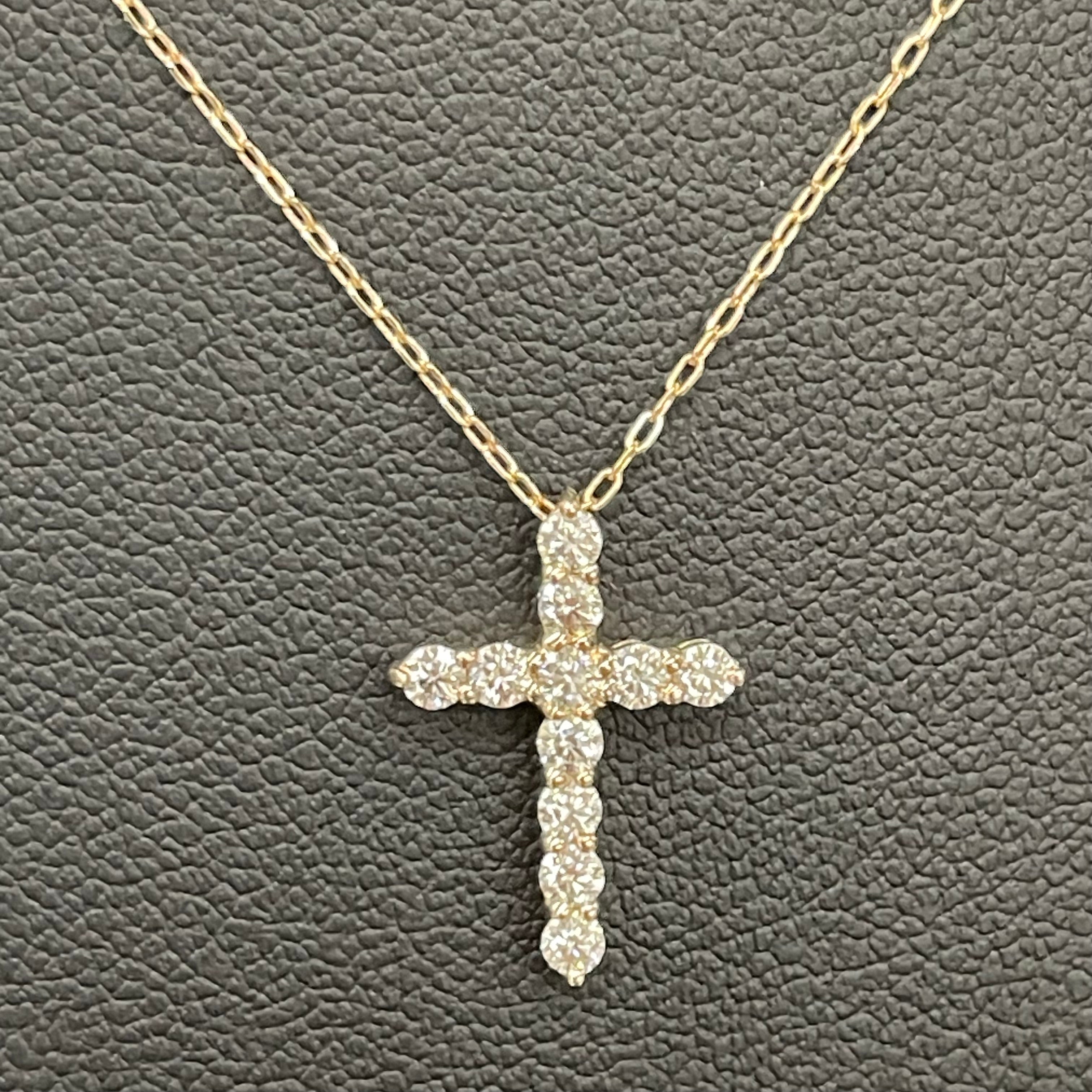 ノンブランド _K18ダイヤモンド_クロスペンダントネックレス_FD0.3ct/１.9g/45cm _中古品