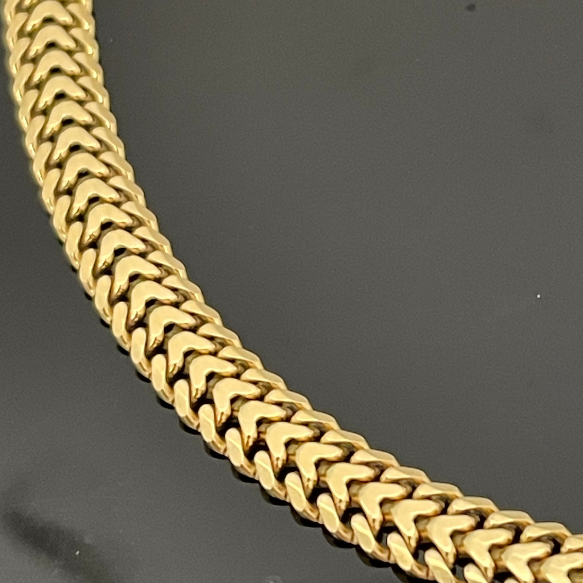ノンブランド _K18デザインチェーンブレスレット_ 17cm／14.7g_ 中古品