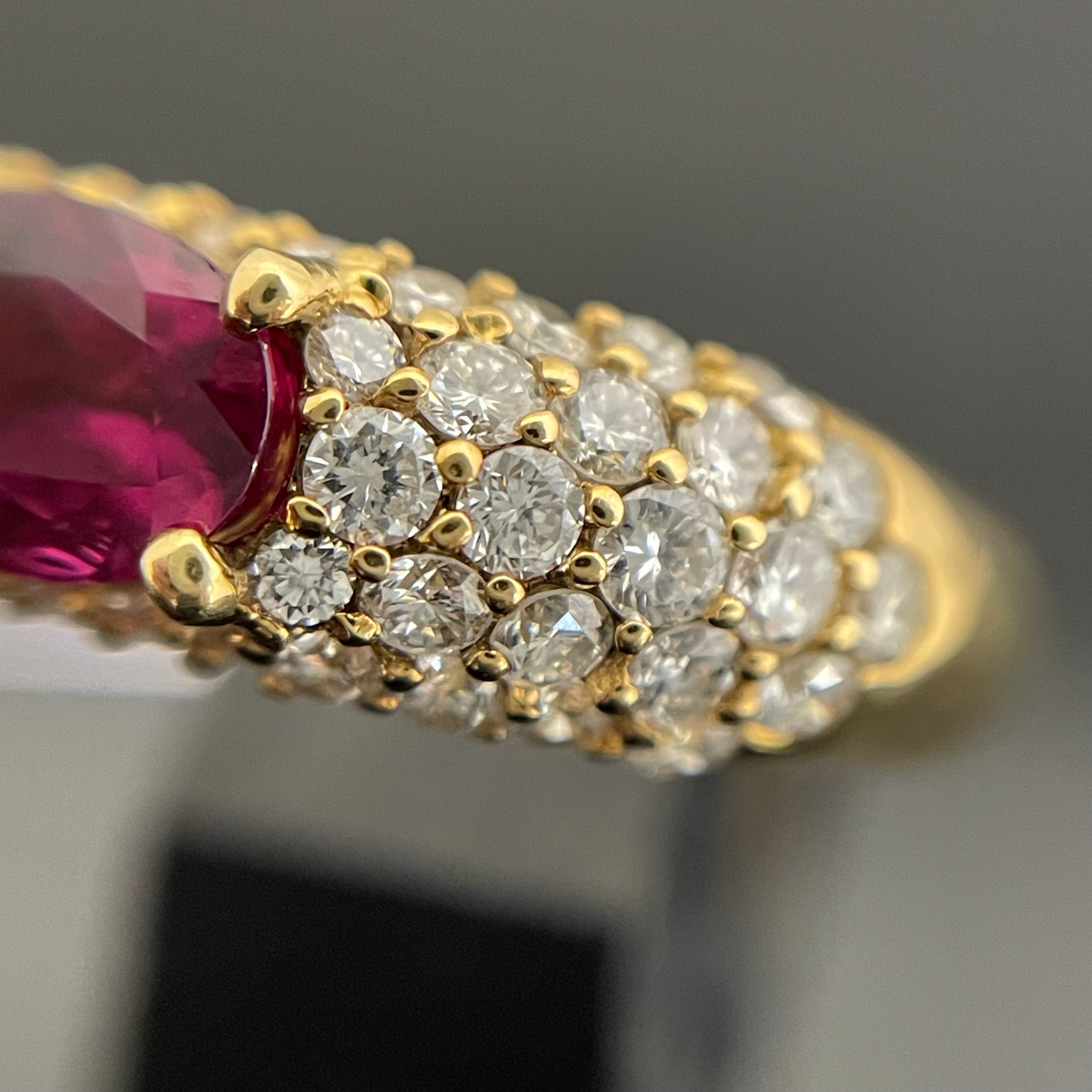 ノンブランド_ ルビー 指輪（リング）_ R1.00ct/FD1.00ct_ K18／6.4g／＃13.5号_中古品