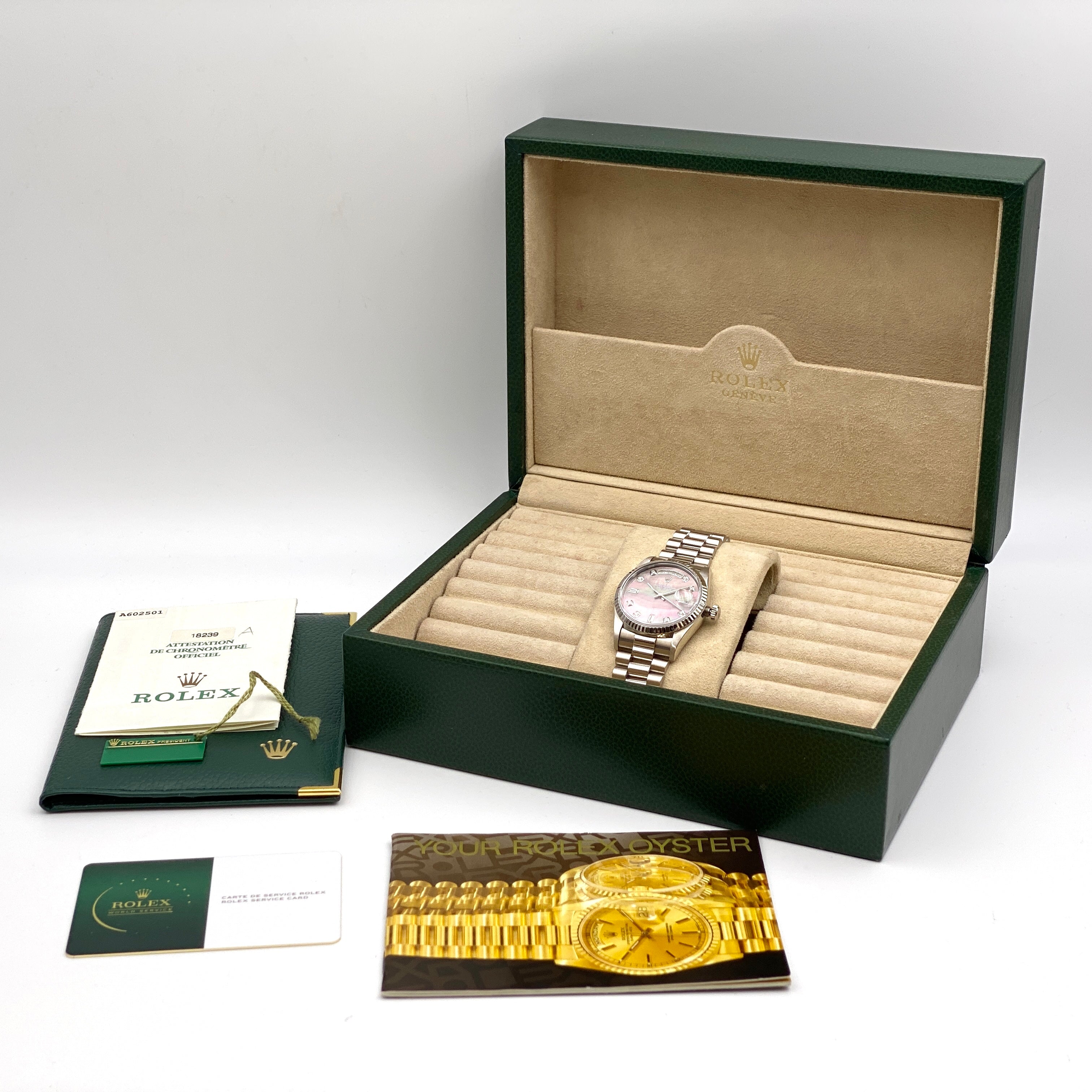 ROLEX_（ロレックス）_メンズ デイデイト _18239A _ブラックシェル10Pダイヤ  _ホワイトゴールド_中古品