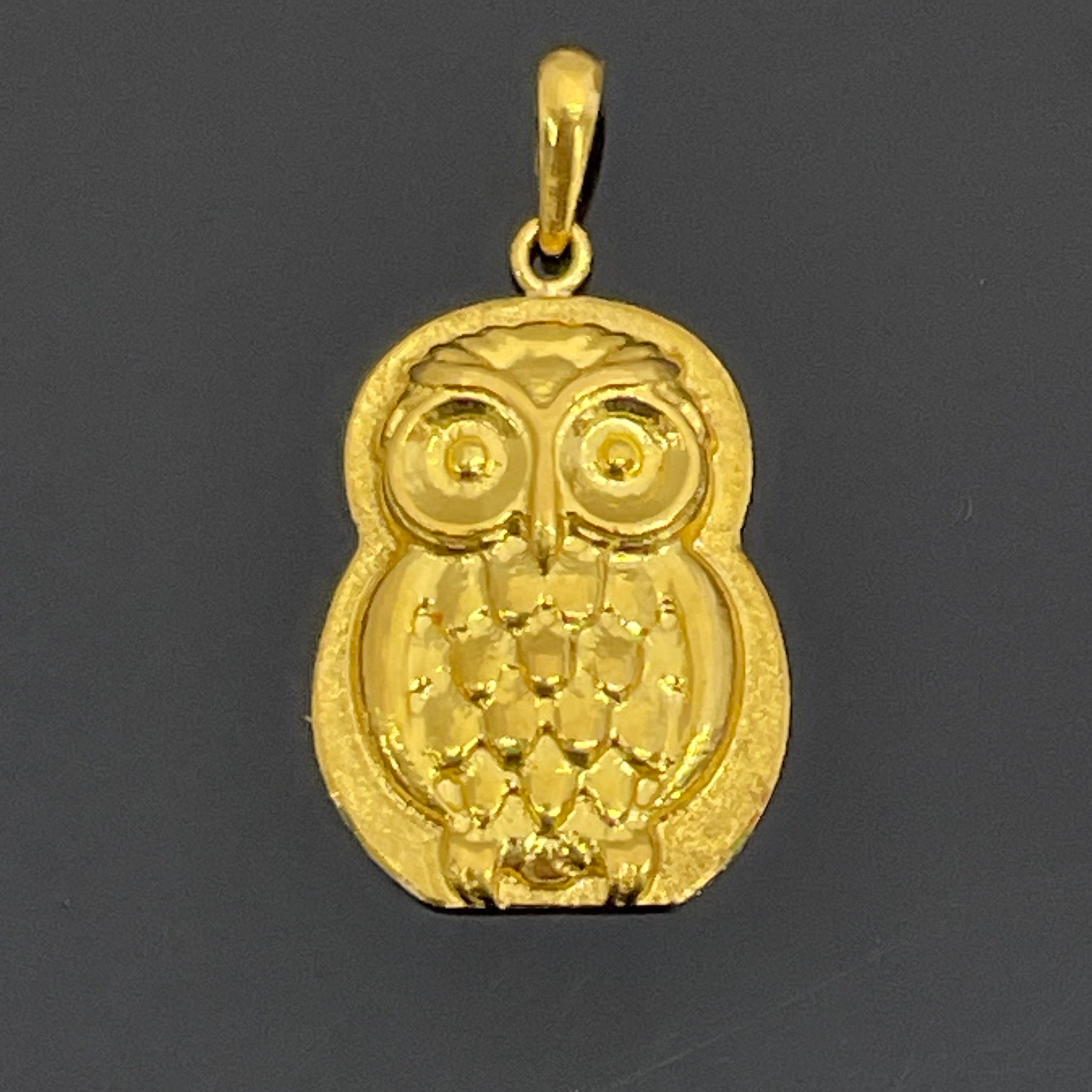 ノンブランド _K24（純金）10g _梟ペンダントトップ _中古品