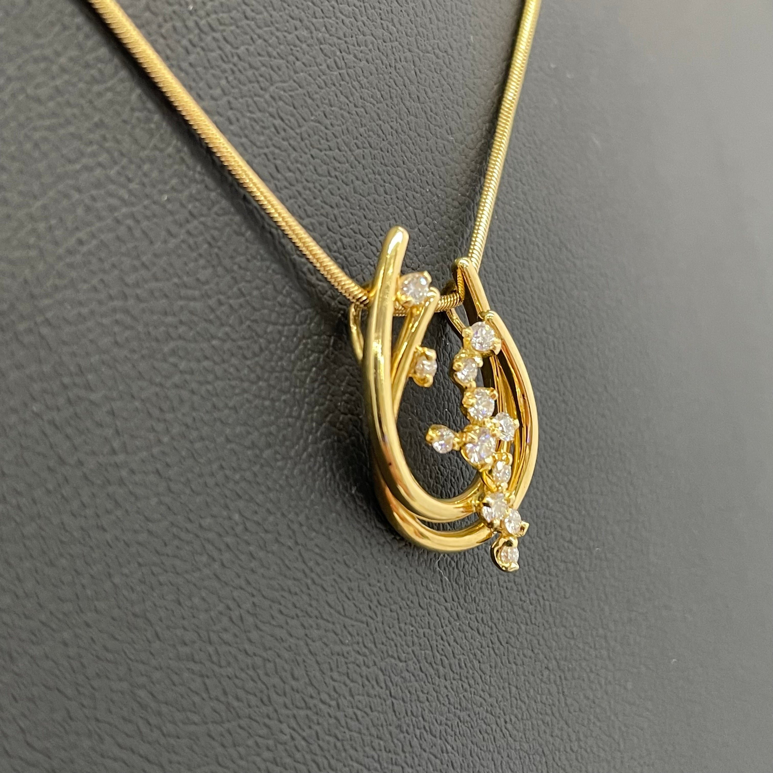 星の砂 _K18ペンダントネックレス_ FD0.26ct/7.8g/42cm_ 中古品