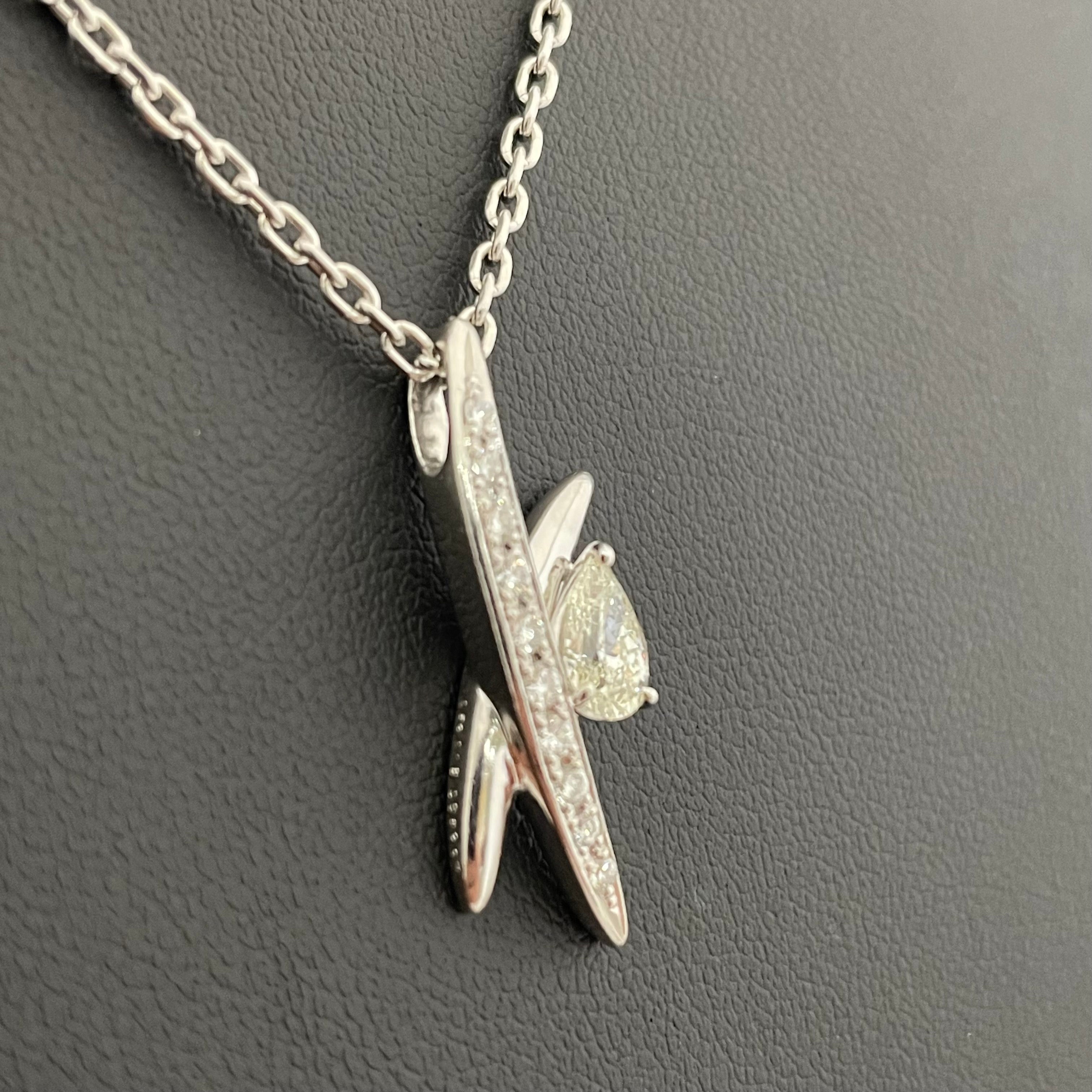 翁淳_（オキナジュン）_ダイヤモンドD0.53/FD0.16ct_ペンダントネックレス_Pt900/Pt850/11.9g／50cm _中古品