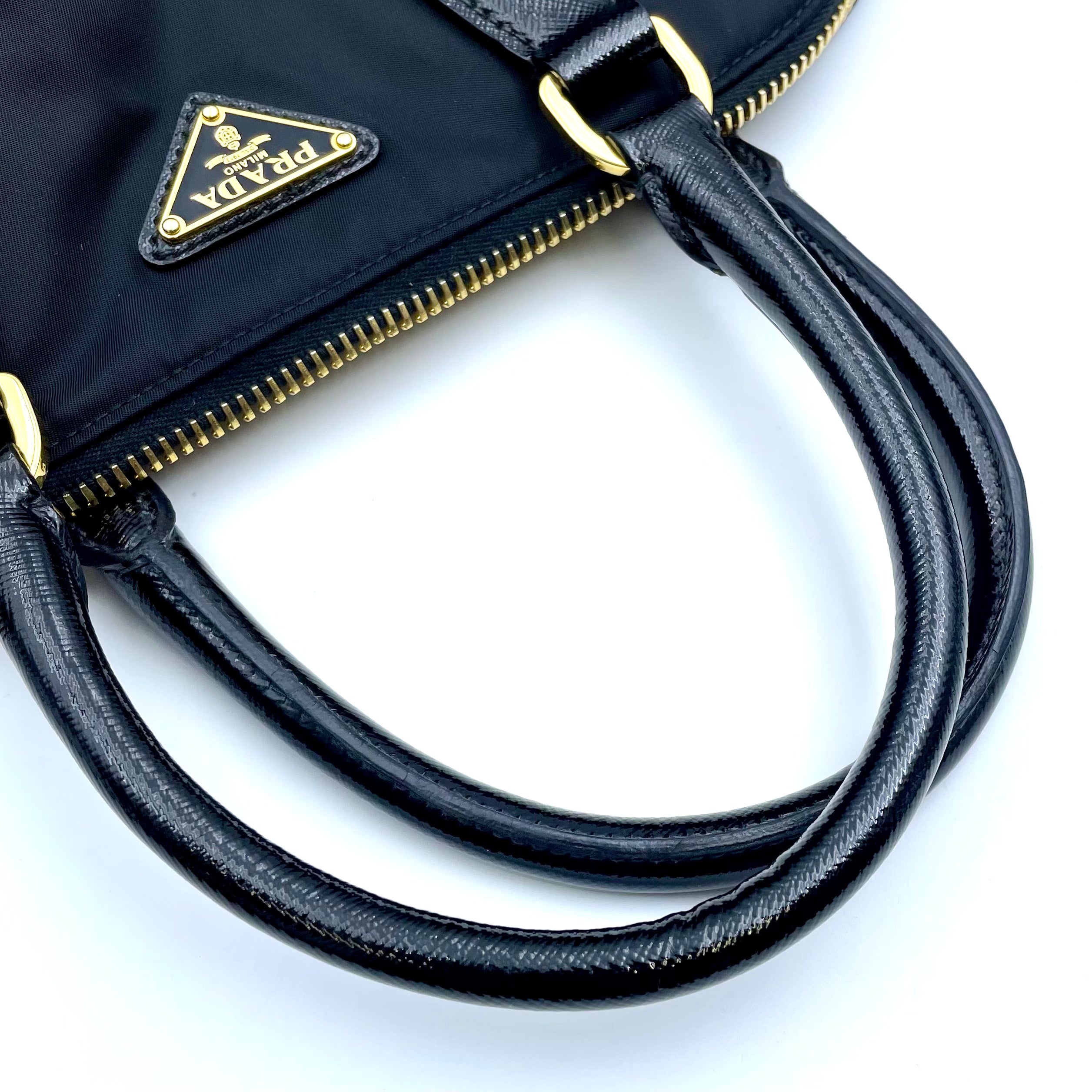 PRADA_（プラダ）_ナイロンxサフィアーノレザー_ハンドバッグ_ BL847B（黒）_中古品