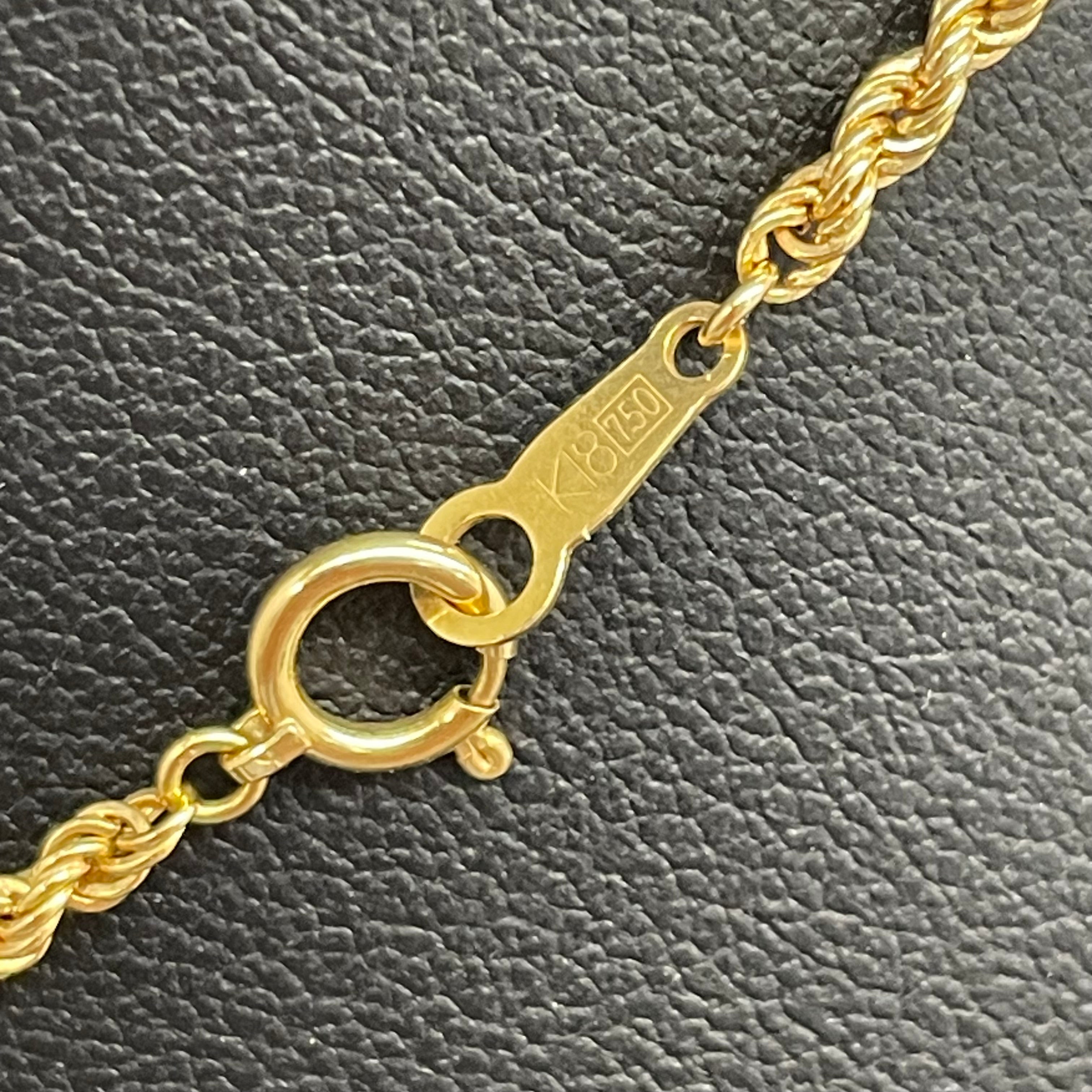 ノンブランド _ロープチェーンネックレス_ K18/4g/3mm/50cm _中古品