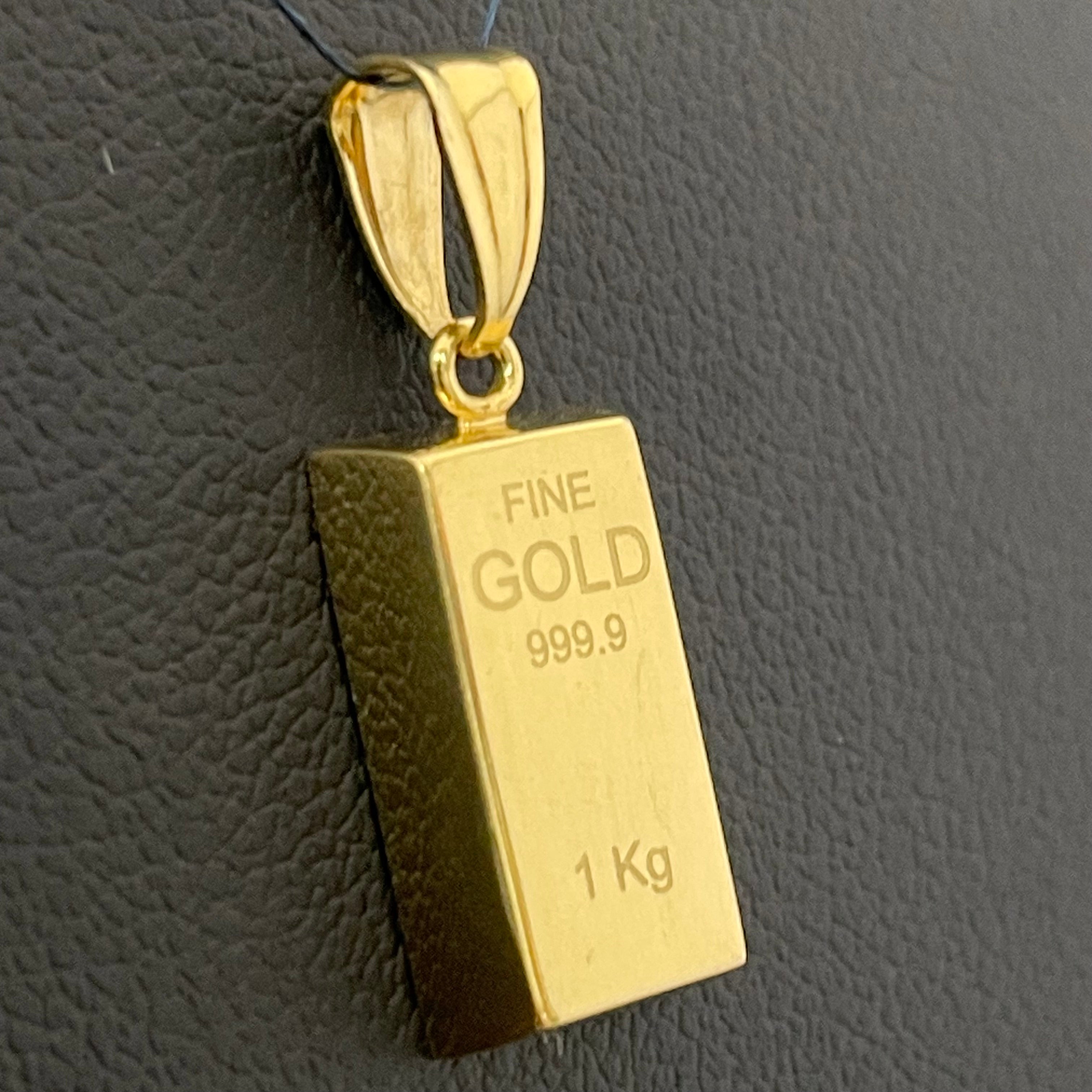 ノンブランド _ゴールドバー（金塊）モチーフ_K18ペンダントトップ_ 中古品