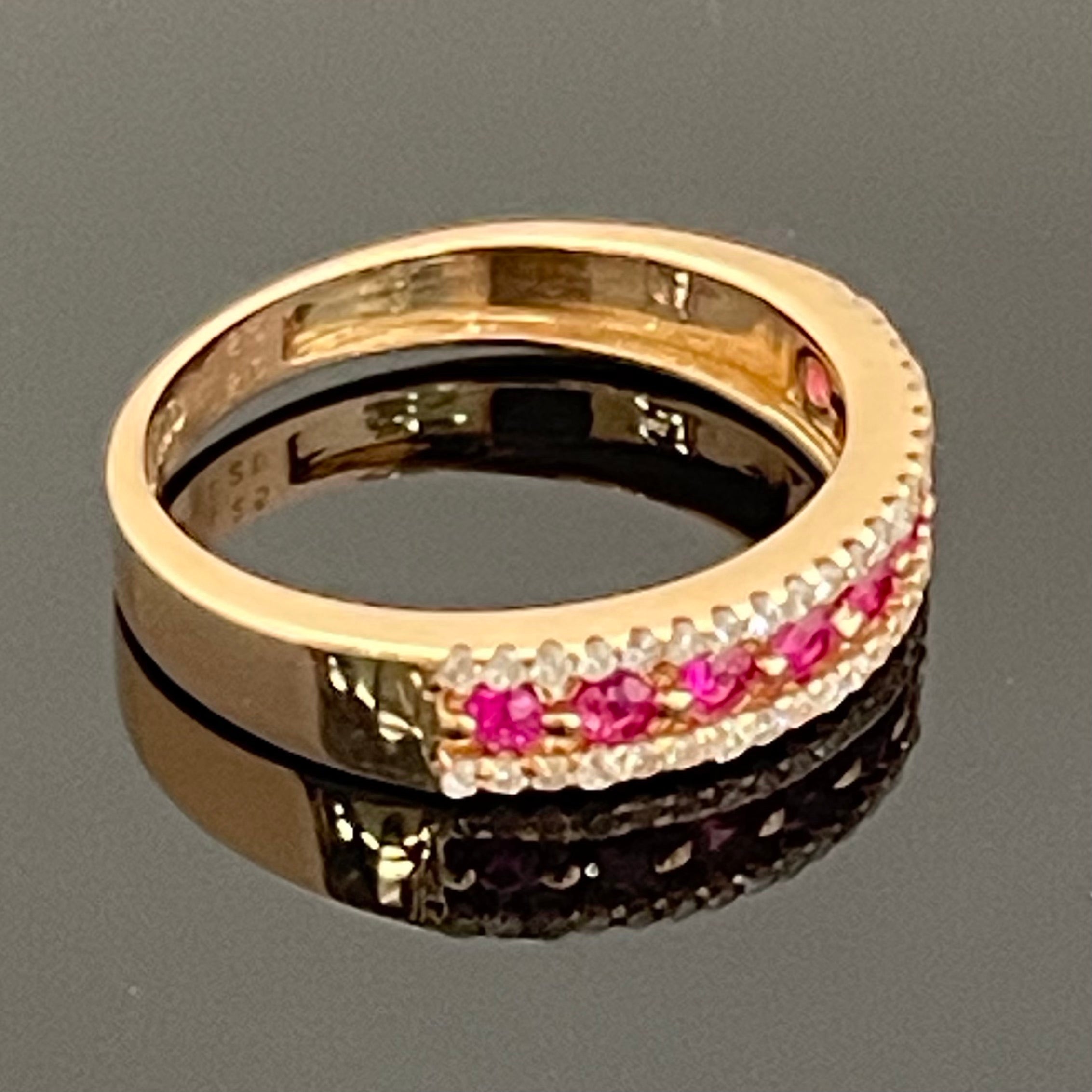 ノンブランド _K18RG ルビーリング_R0.25/FD0.2ct/2.8g/＃13号_中古品