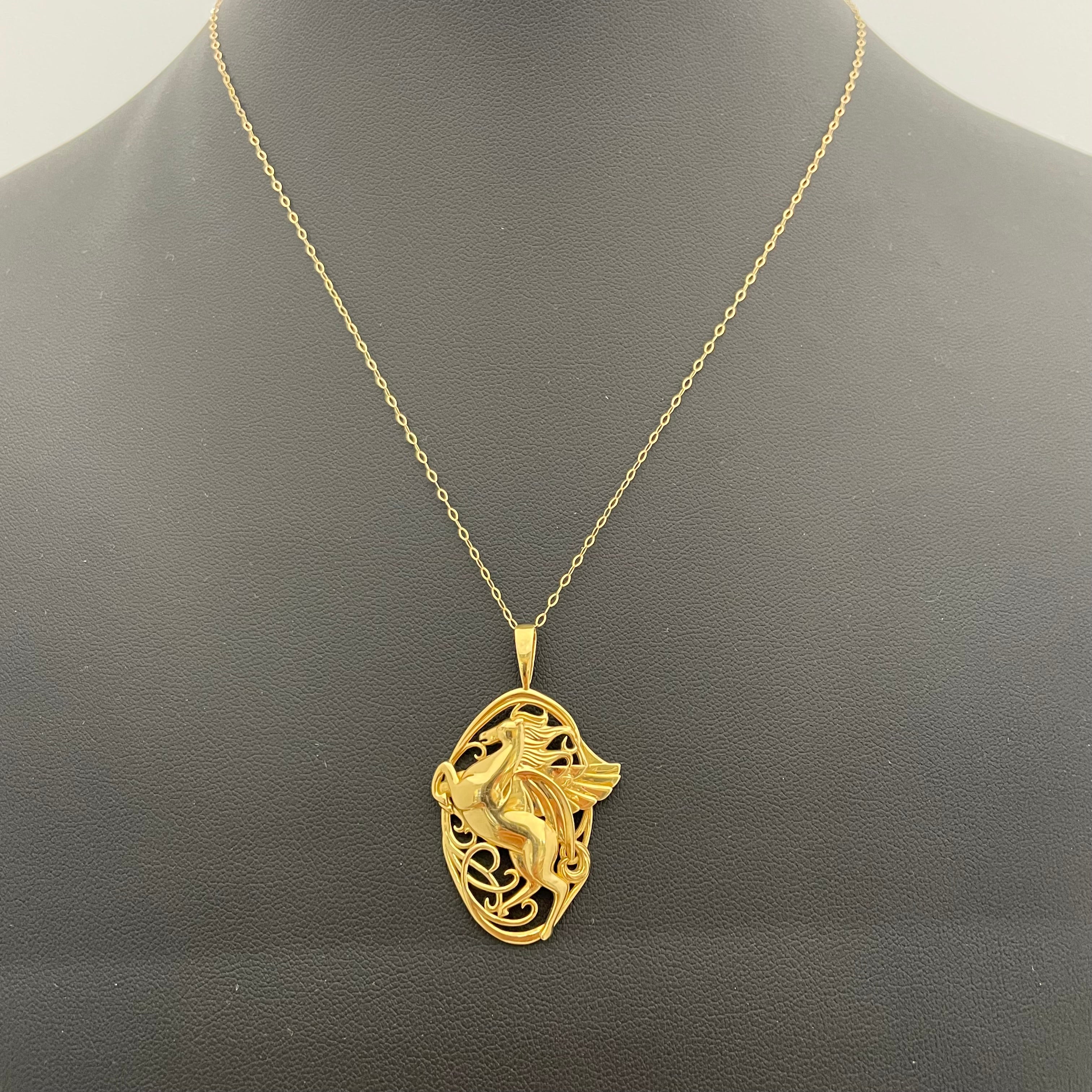 ノンブランド _K18ペンダントネックレス_ペガサスモチーフ_45cm／7.3g _中古品