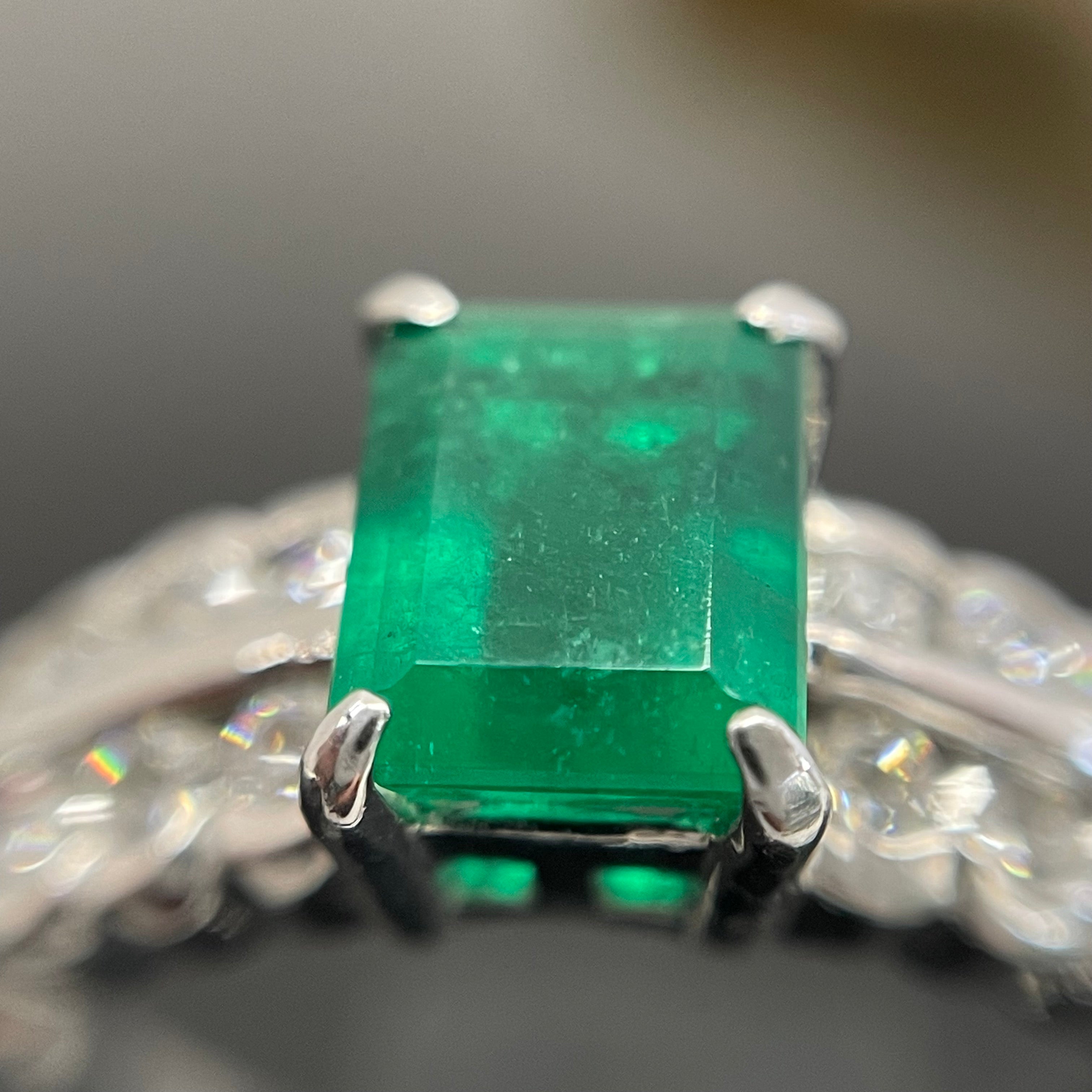 ノンブランド _エメラルド指輪（リング）_E1.16ct/FD0.57ct_Pt900／6.8g/＃15号_中古品