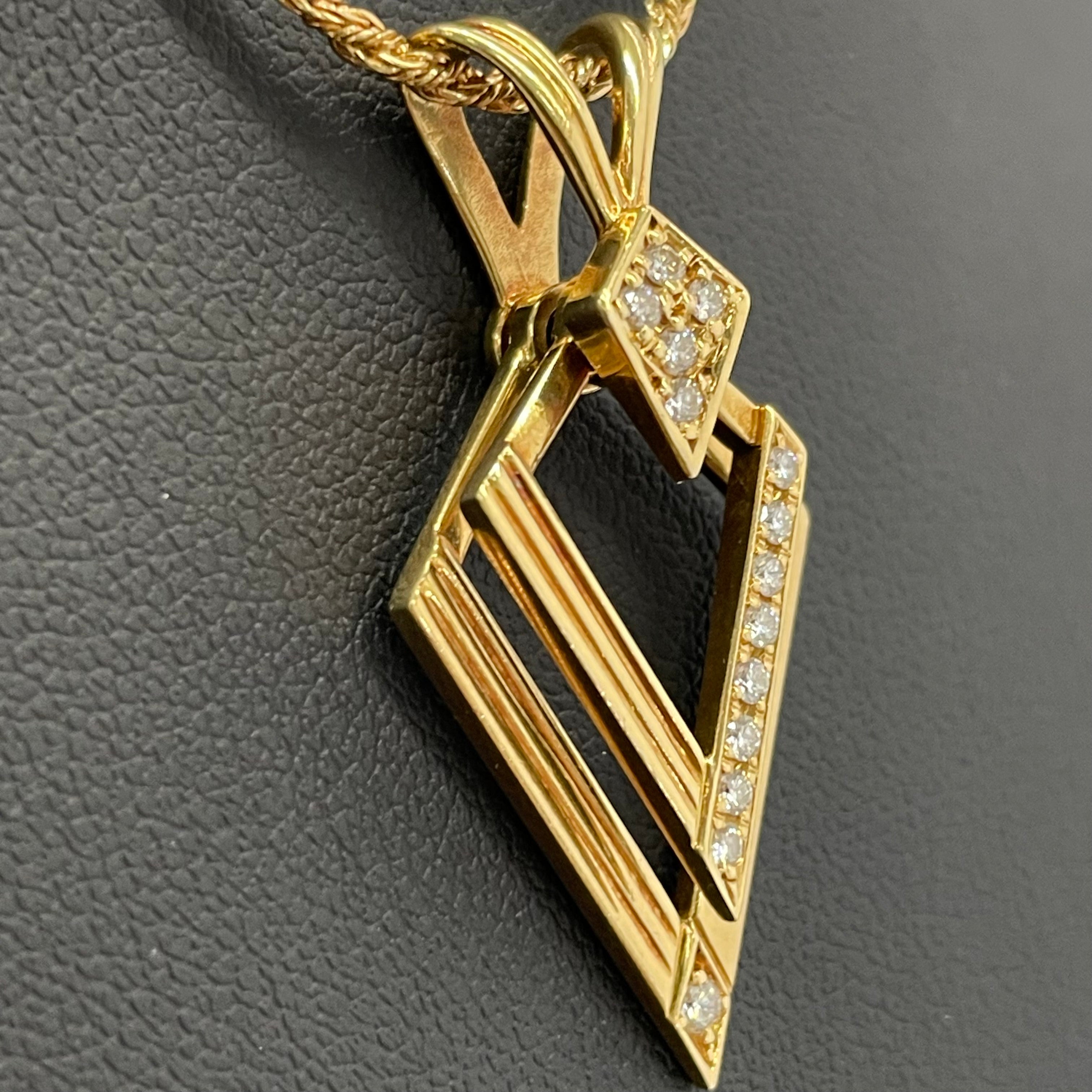 WALTHAM_（ウォルサム）_K18スイングトップ_ ダイヤモンド _ペンダントネックレス_ K18/12.3g/40cm_中古品