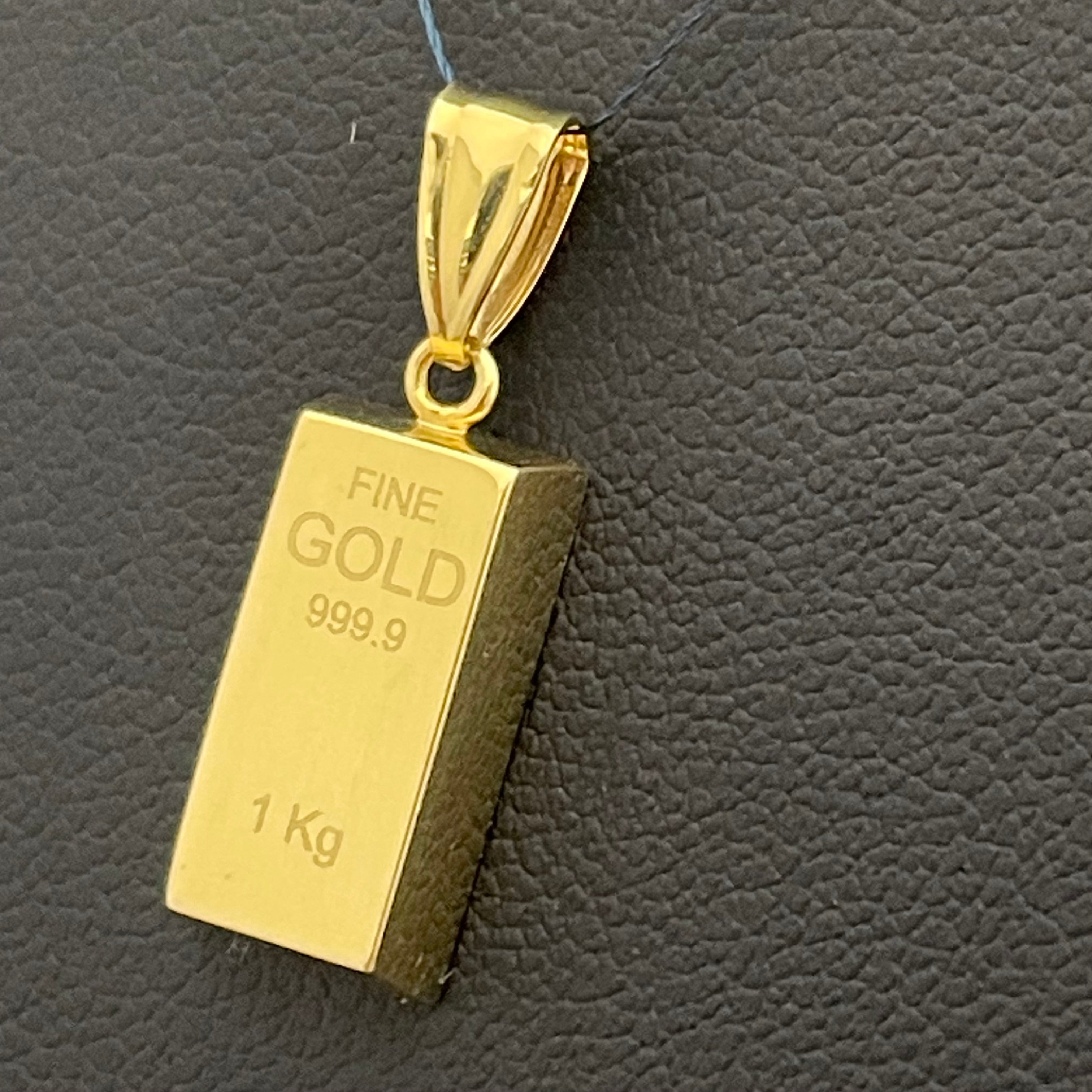 ノンブランド _ゴールドバー（金塊）モチーフ_K18ペンダントトップ_ 中古品