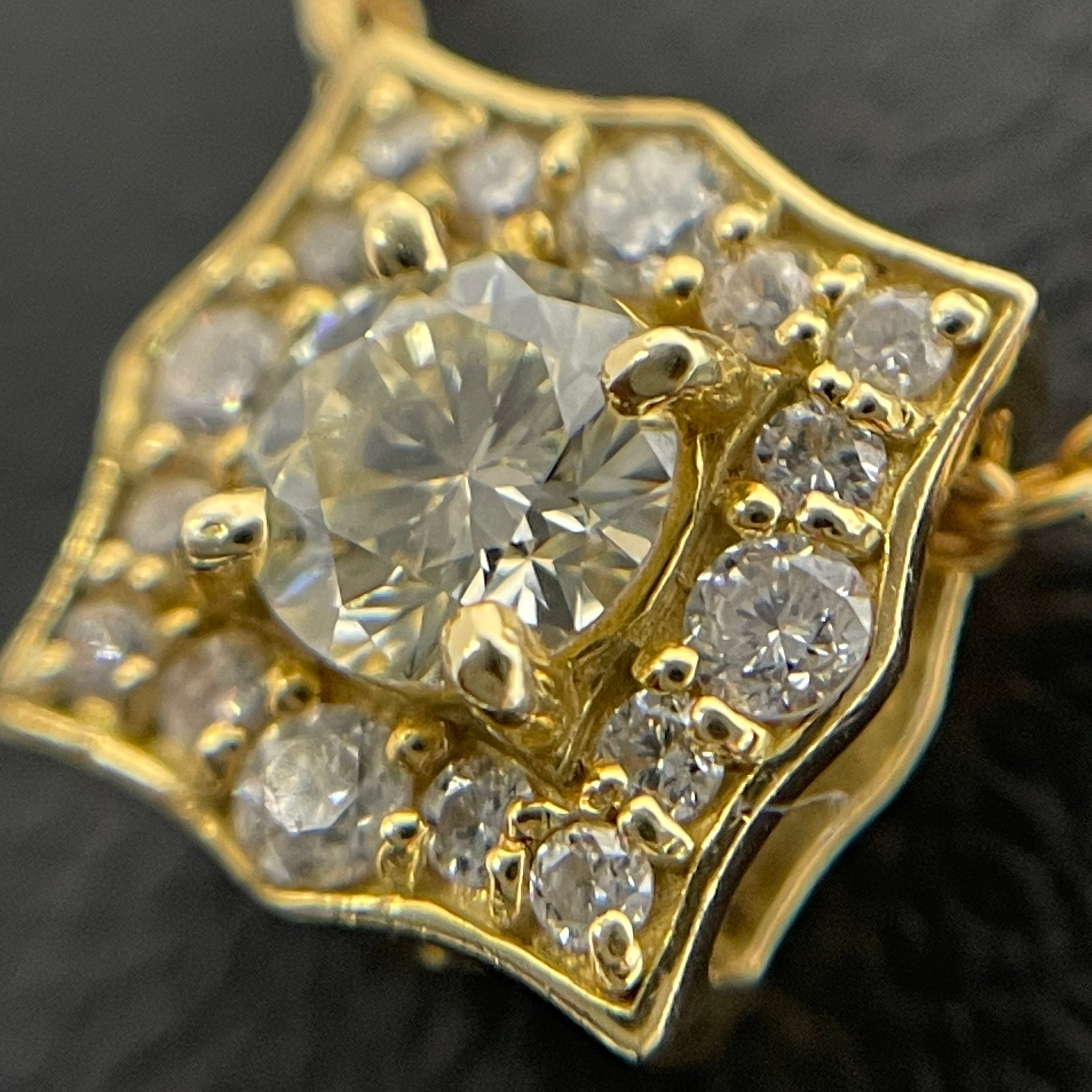 ノンブランド _K18ダイヤモンド_ペンダントネックレス_D0.25/FD0.13ct/45cm/3.7g_中古品