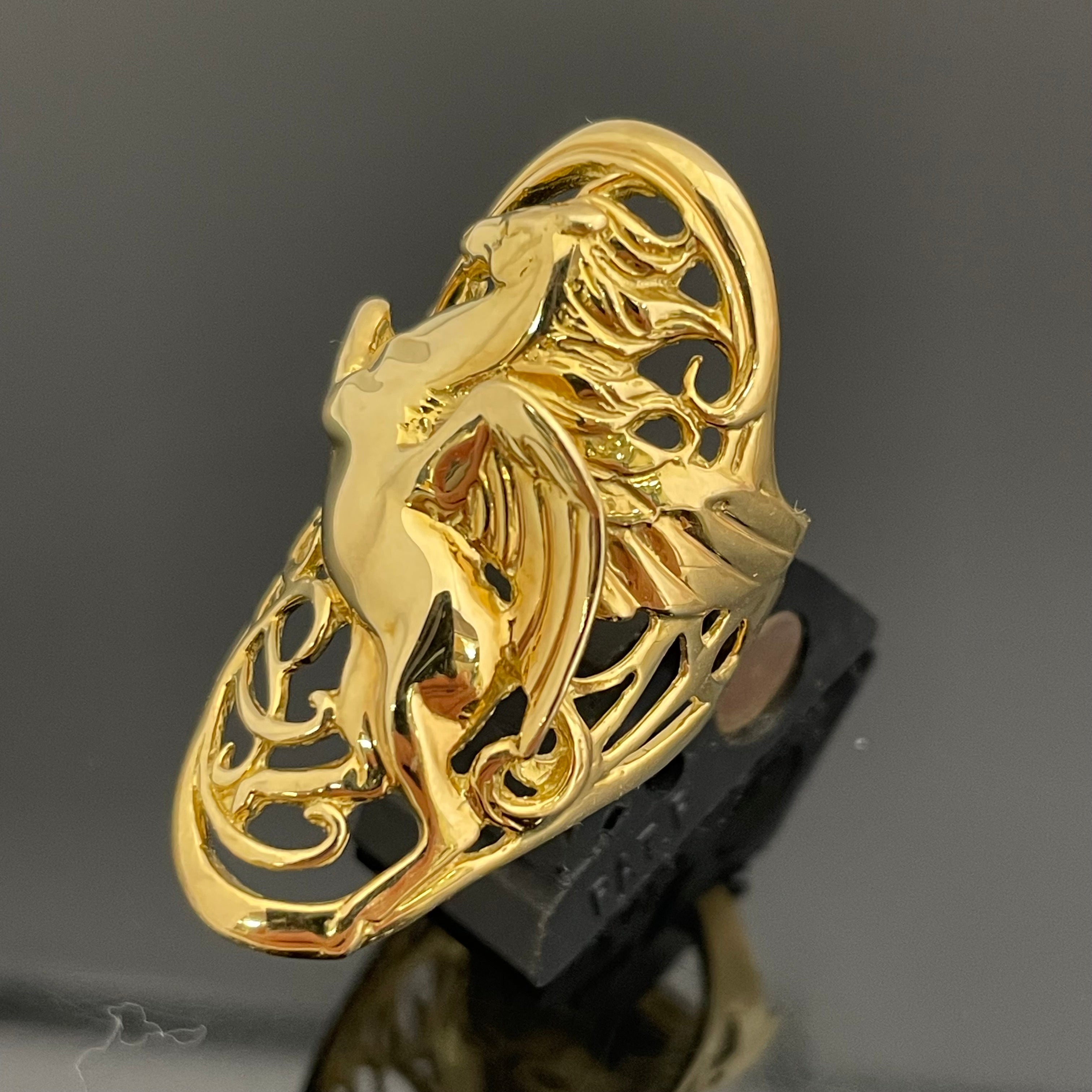 ノンブランド _ペガサスモチーフリング_K18/10.3g/＃12.5号 _中古品