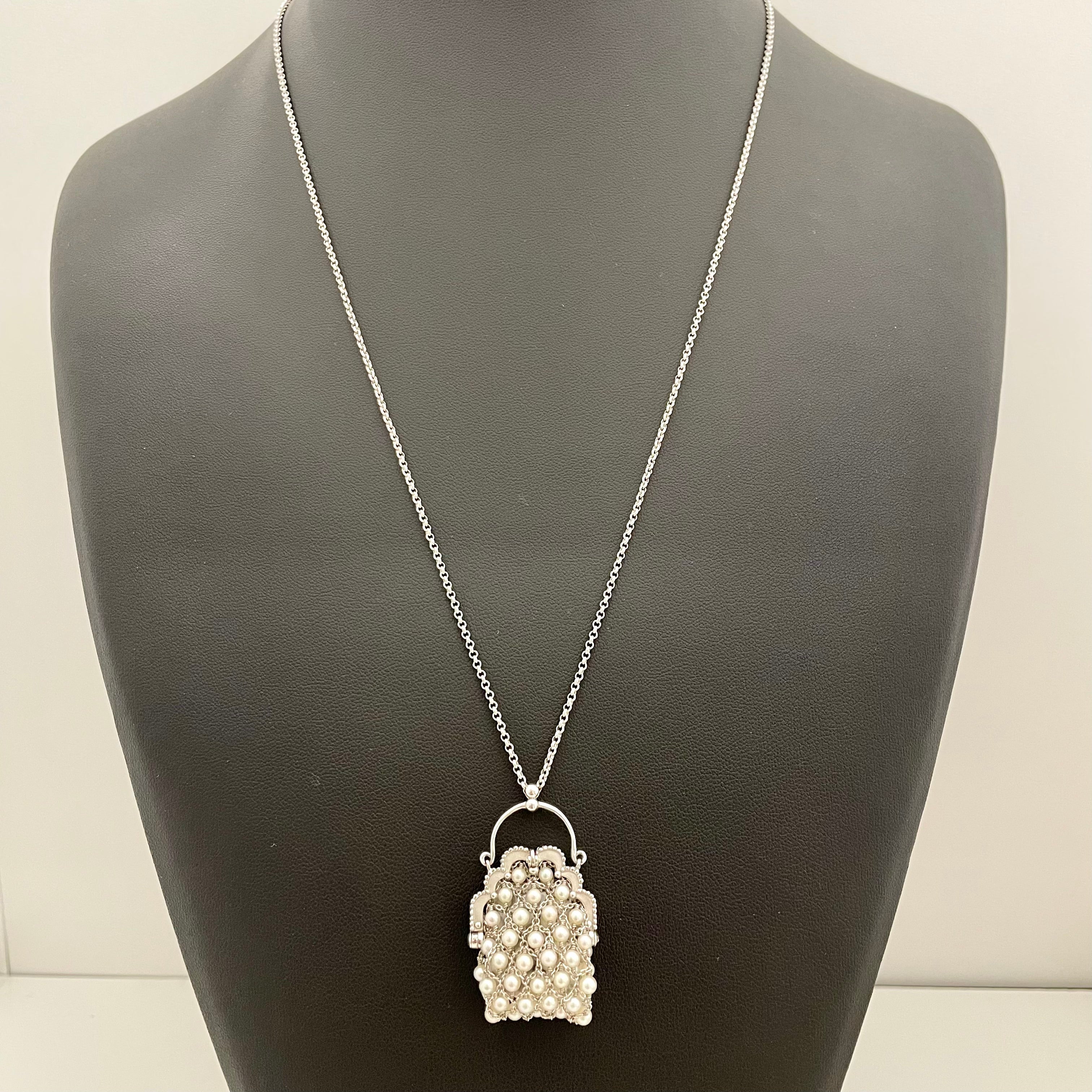 ノンブランド _ベビーパール _ペンダントネックレス_K18WG/60cm/15.6g_中古品