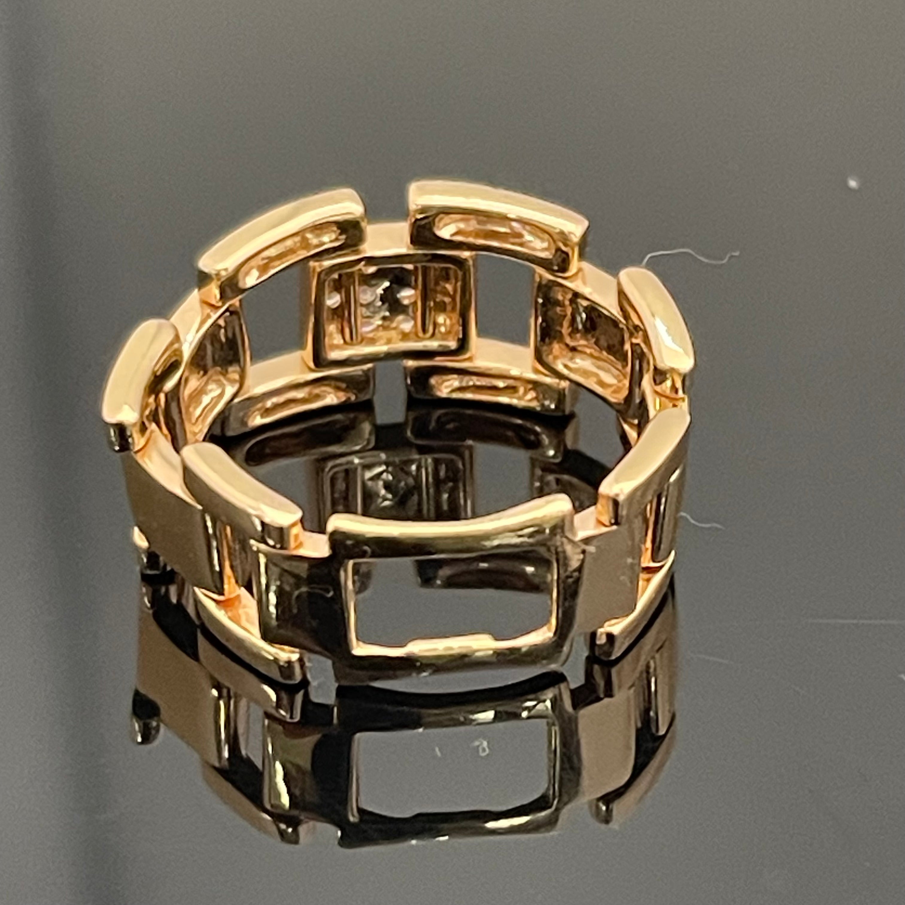 ノンブランド _K18PG_ダイヤモンドリング_FD0.43ct/6.2g/＃14.5_ 中古品