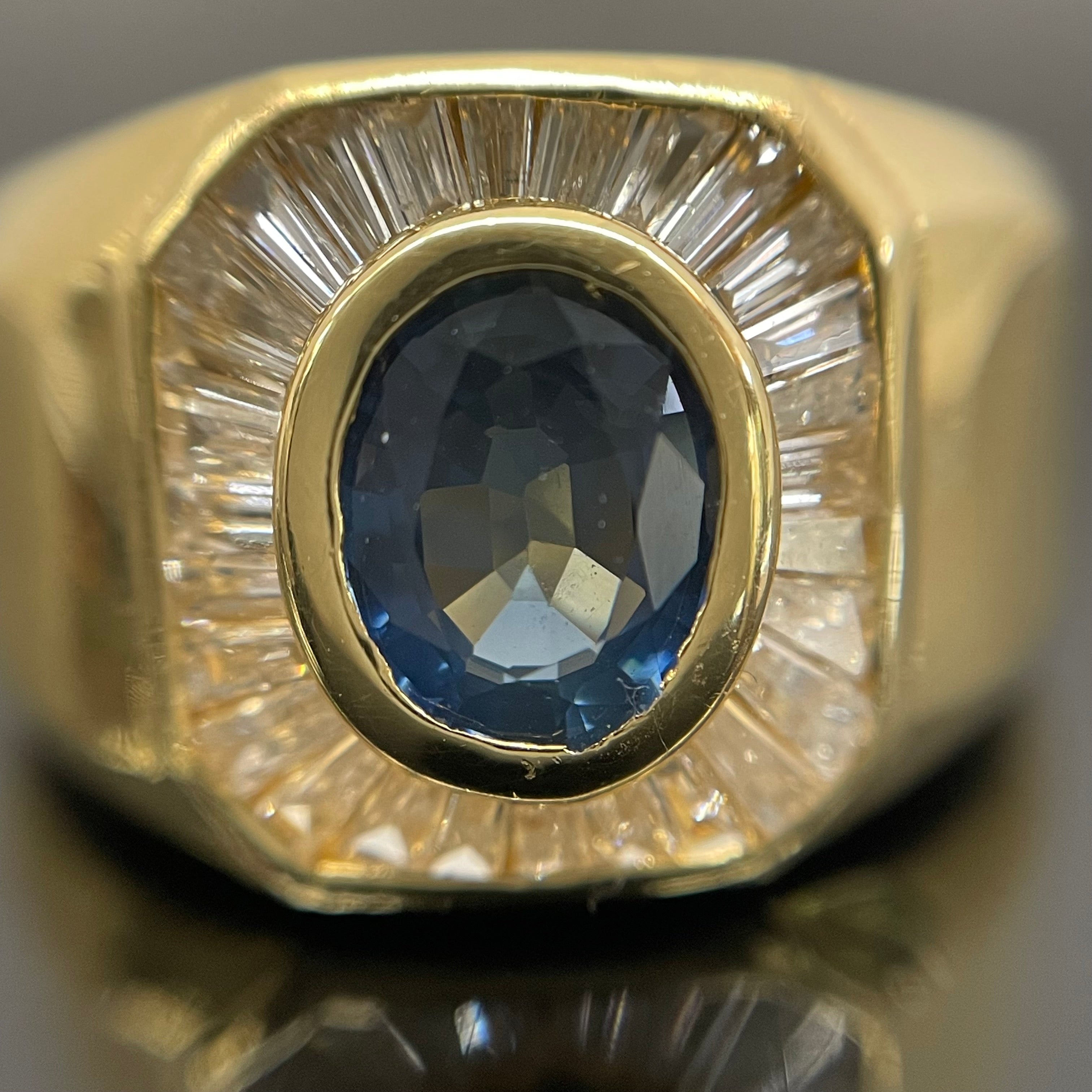 ノンブランド _K18サファイアリング _S1.33ct/FD0.59ct/12.2g/#12号_ 中古品