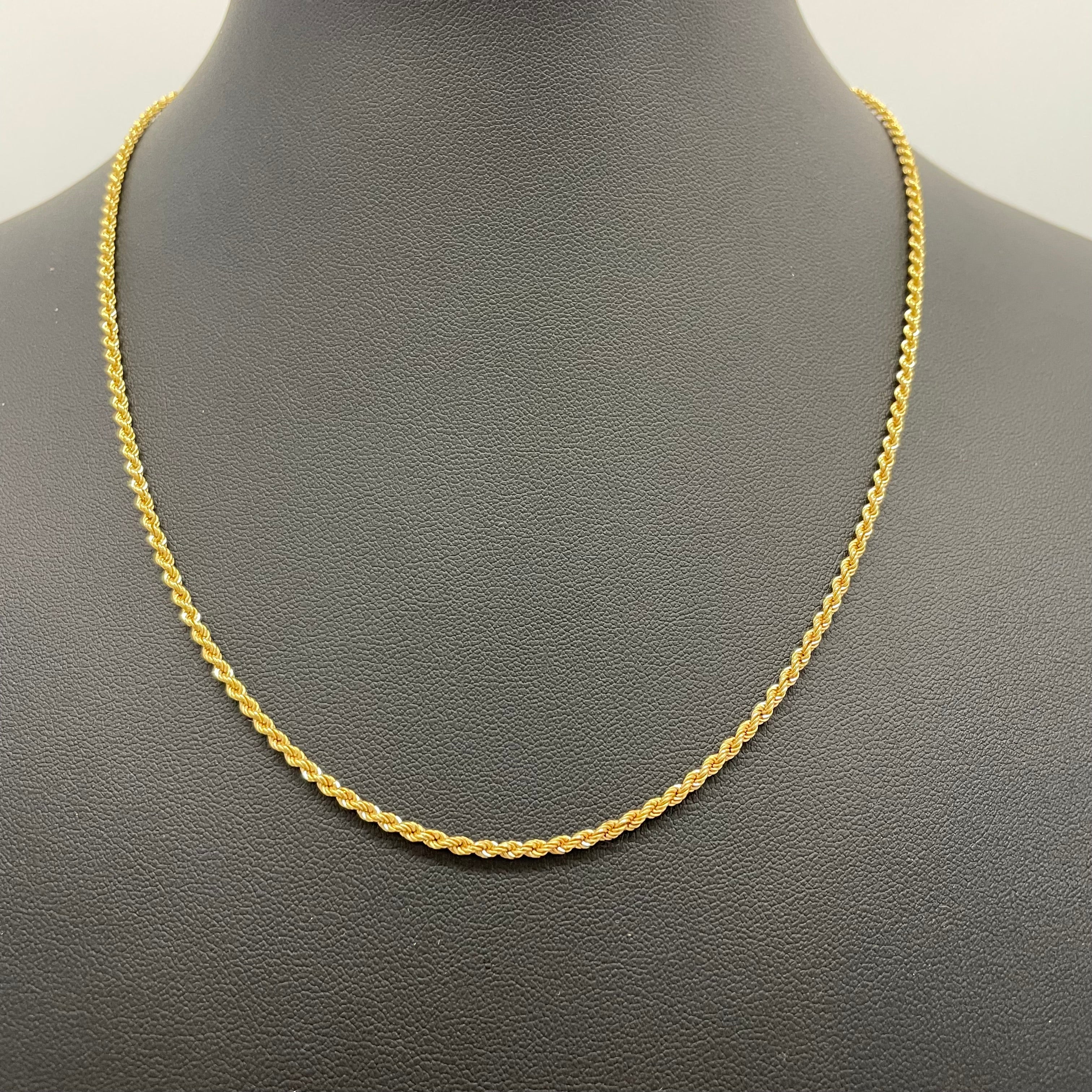 ノンブランド _ロープチェーンネックレス_ K18/4g/3mm/50cm _中古品