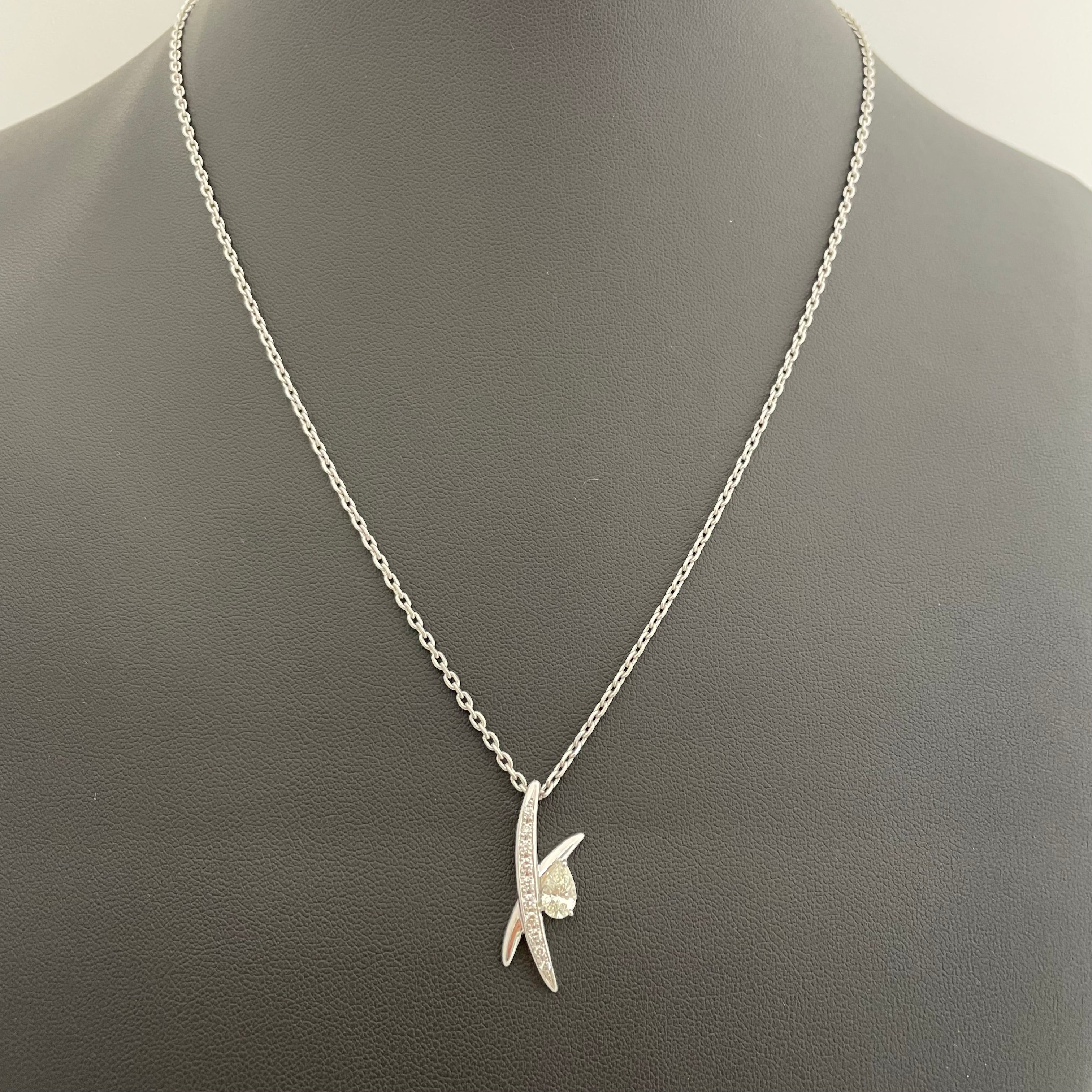 翁淳_（オキナジュン）_ダイヤモンドD0.53/FD0.16ct_ペンダントネックレス_Pt900/Pt850/11.9g／50cm _中古品