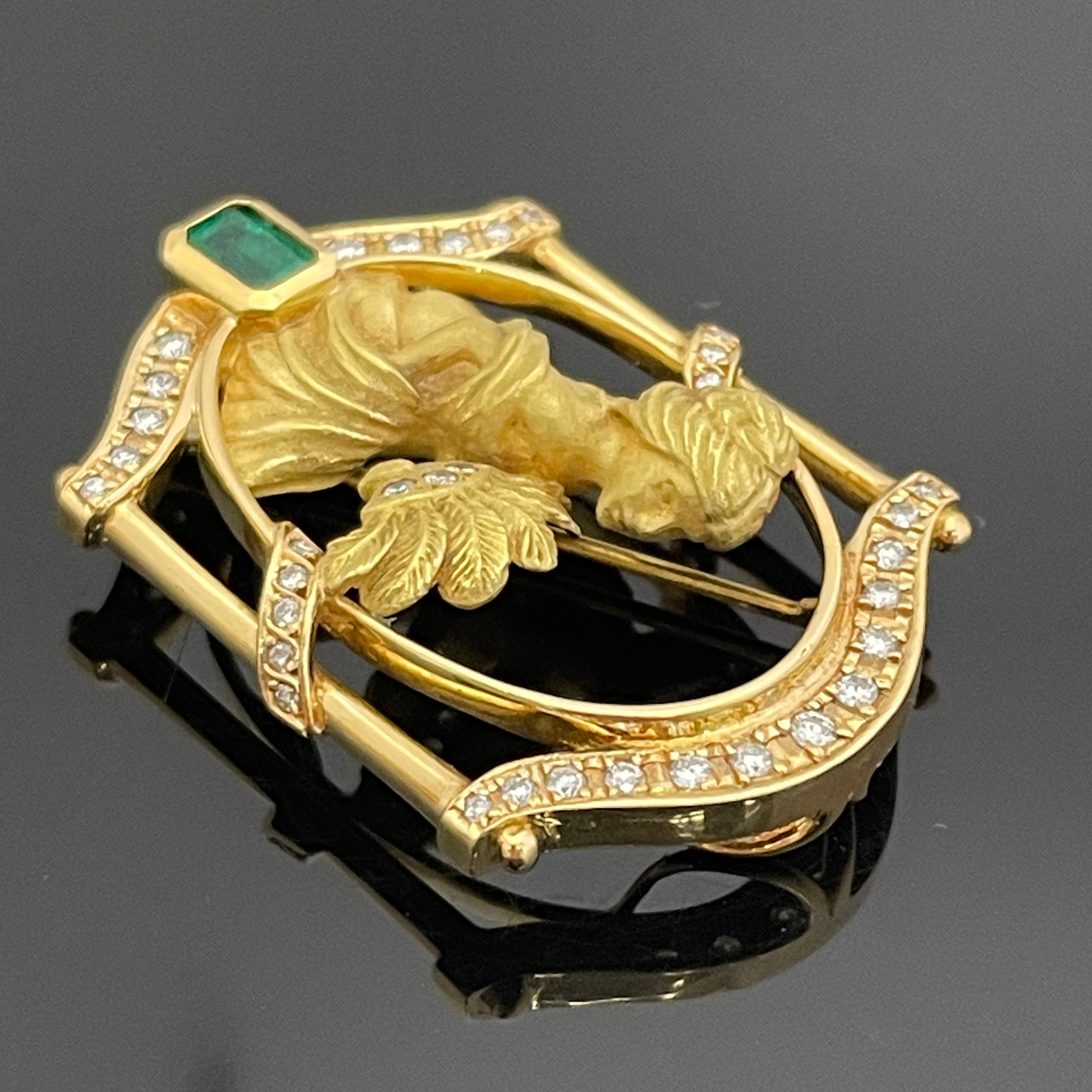 ノンブランド _K18ブローチ/ペントップ_E0.608/FD0.428ct/13.7g_中古品