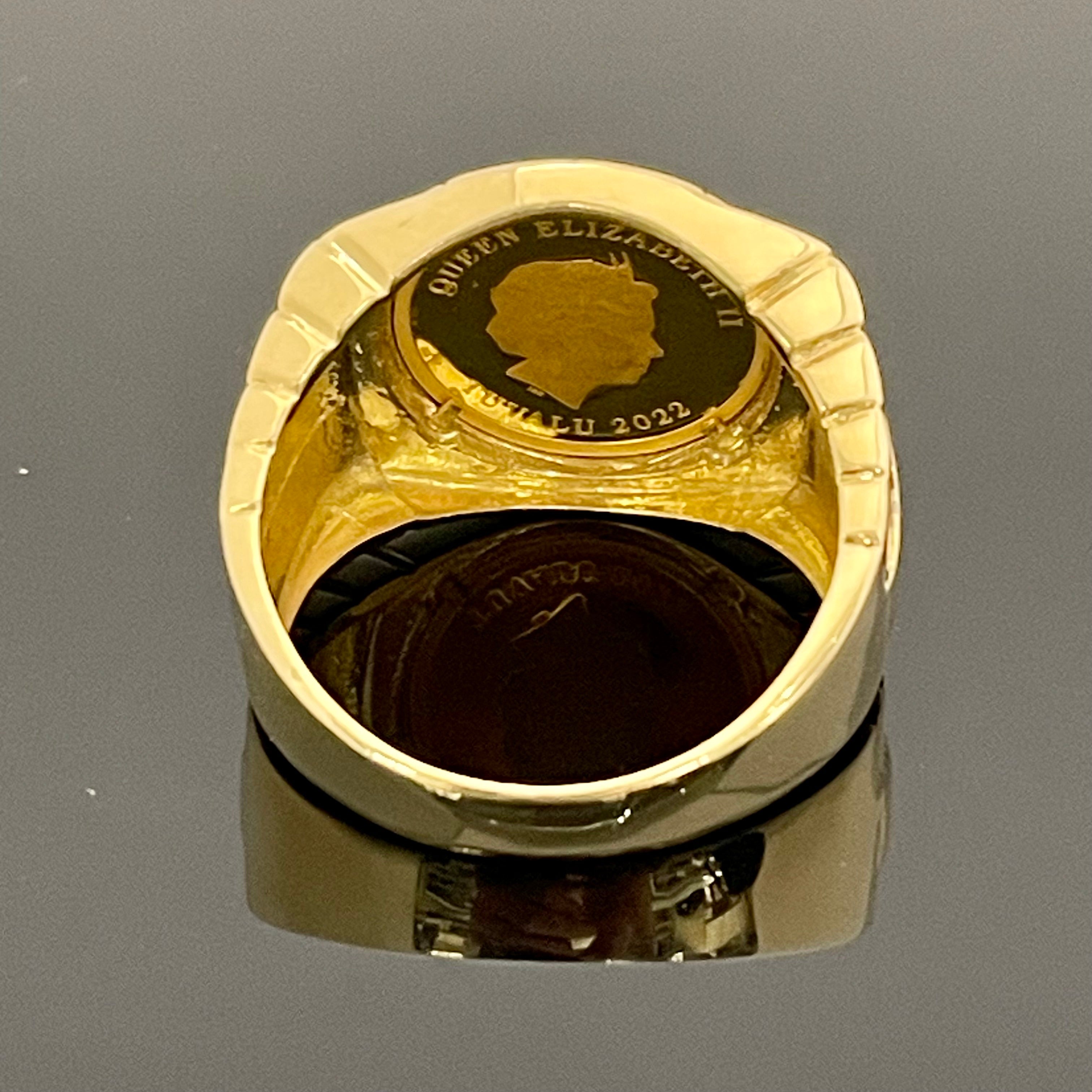 ノンブランド _純金1/25ozホースコイン_ K18枠リング11.7g/＃20号_ 中古品