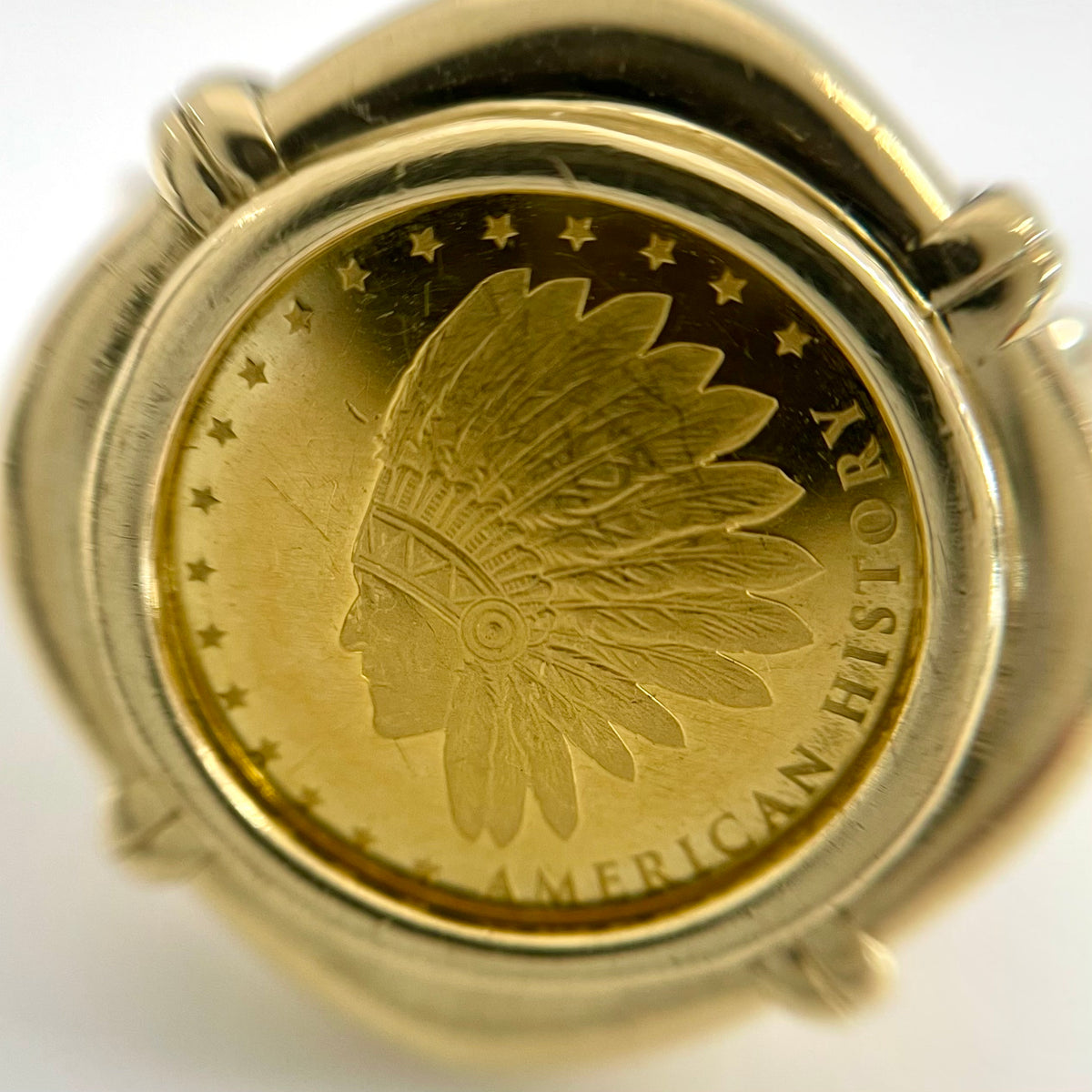アメリカンヒストリー _純金コインリング_1/25oz/K18/10.2g/＃15_ 中古品
