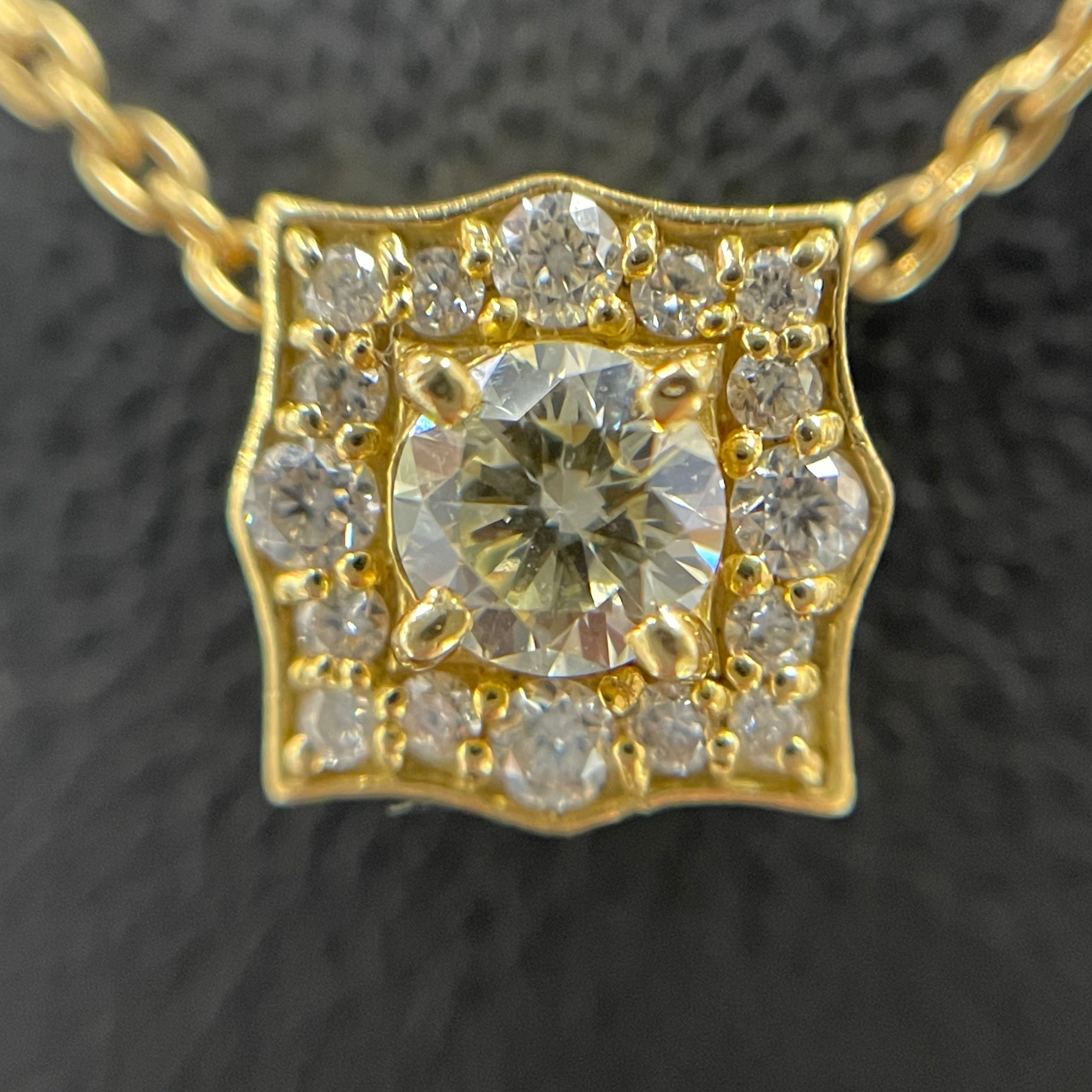 ノンブランド _K18ダイヤモンド_ペンダントネックレス_D0.25/FD0.13ct/45cm/3.7g_中古品