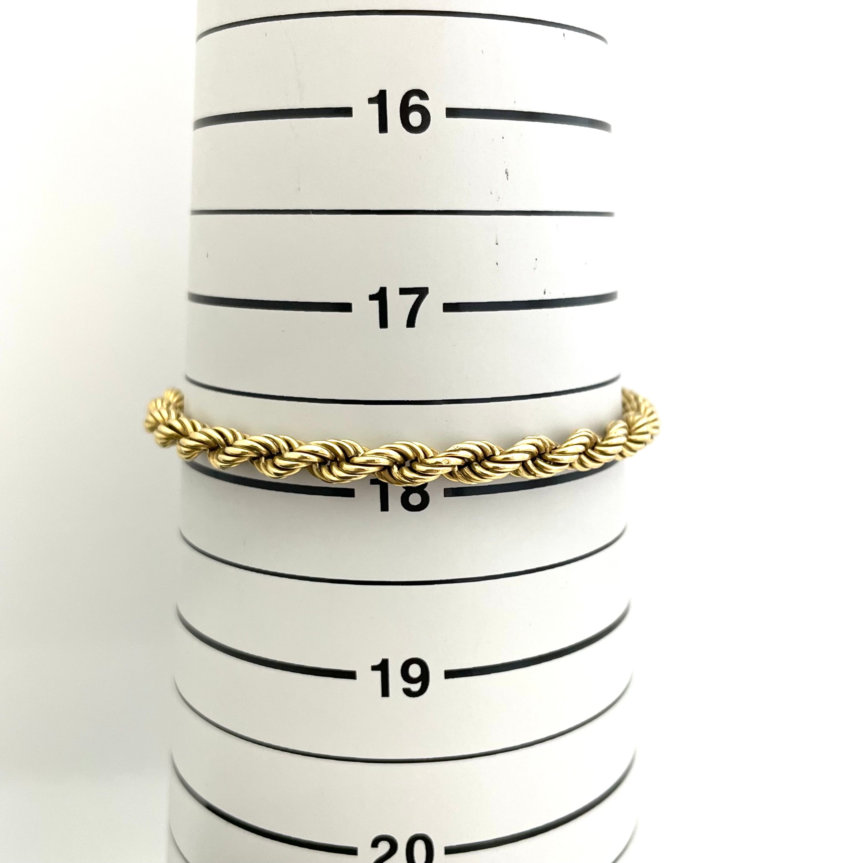 ノンブランド _K18ロープブレスレット_ 7.6g／19cm _中古品