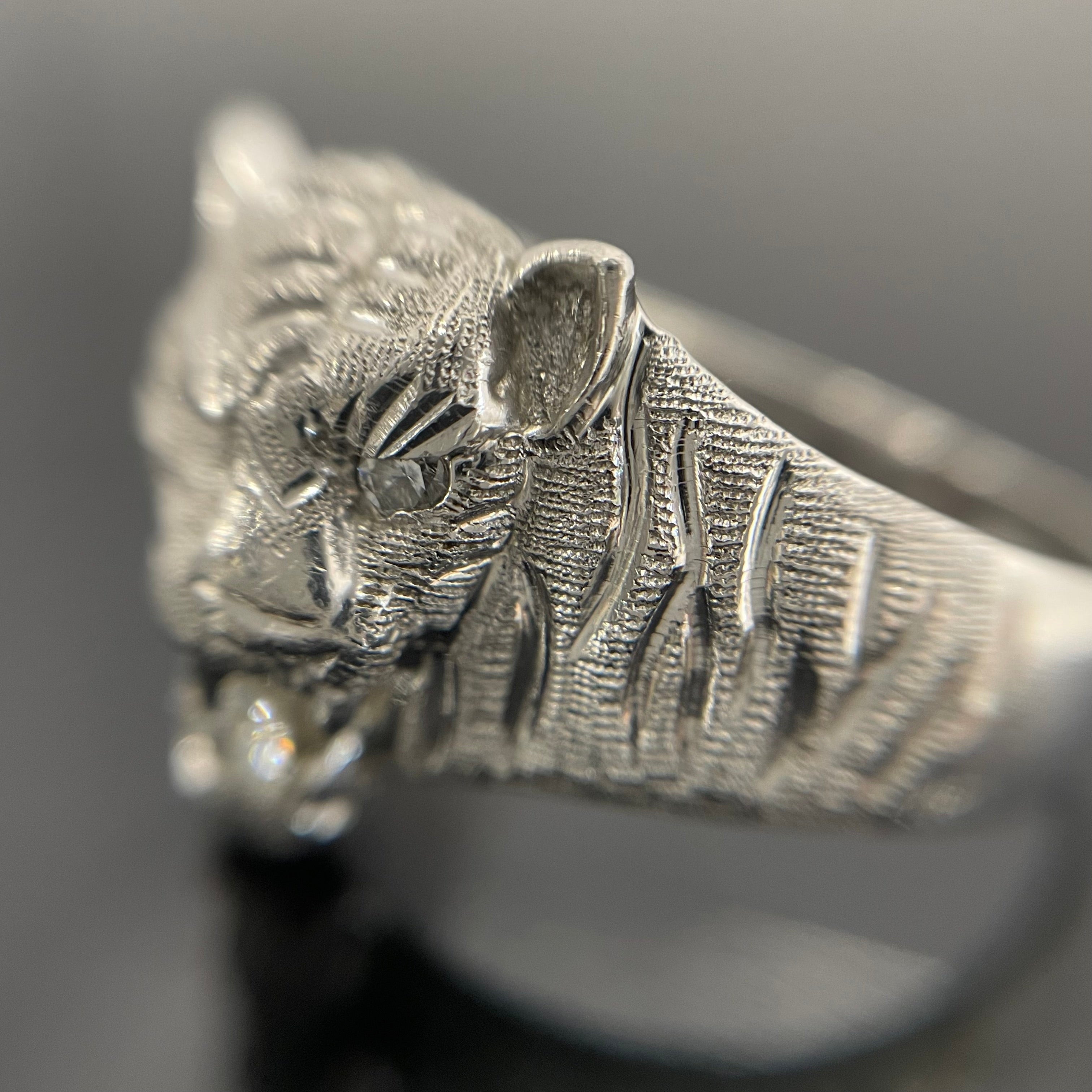 ノンブランド _Pt900 タイガーモチーフ_ダイヤモンドリング _D0.25ct/26g/＃22号_ 中古品