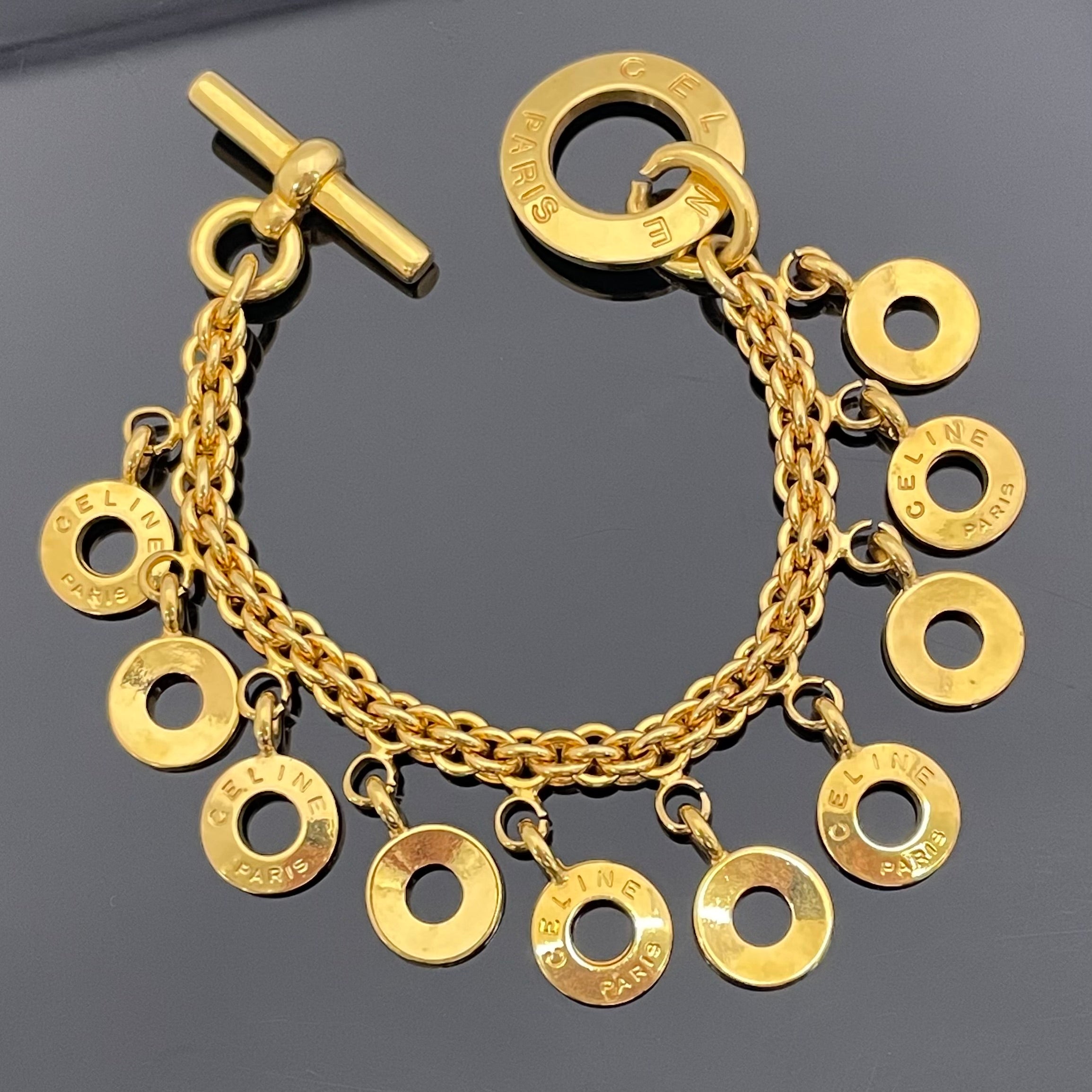 CELINE_（セリーヌ）_ヴィンテージ _サークルロゴブレスレット_中古品