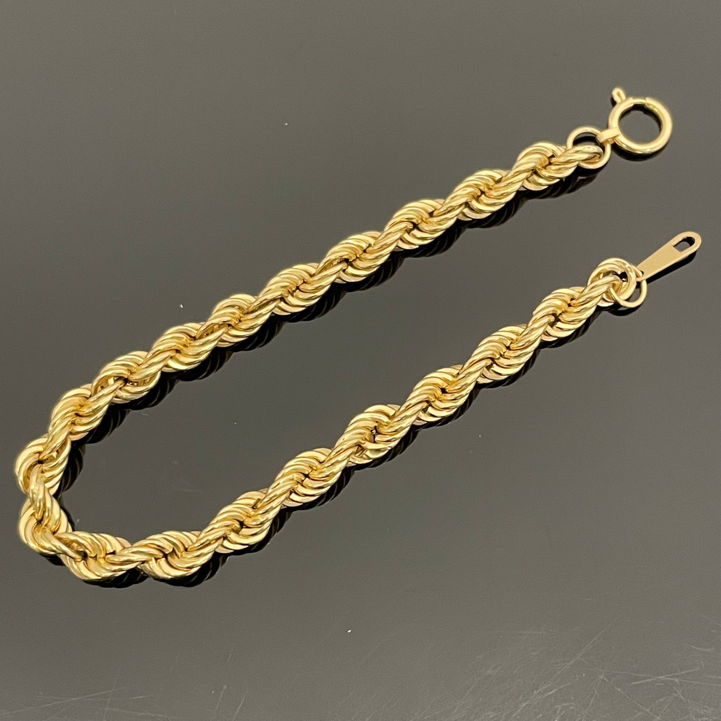 ノンブランド _K18ロープチェーン _ロープブレスレット_５.4mm幅／４.4g／18cm_中古品