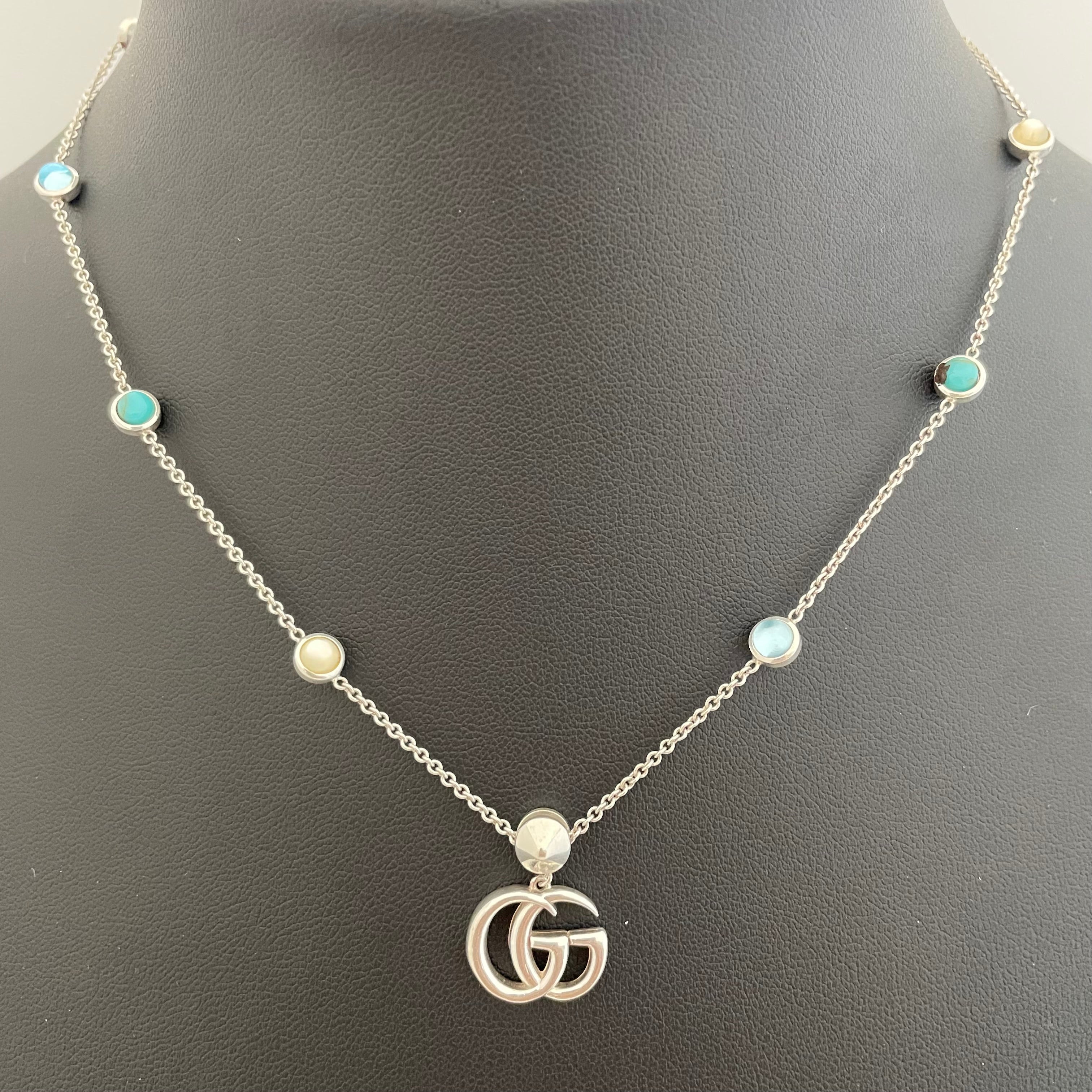GUCCI（グッチ）_GGペンダントネックレス_ マザーオブパール_ 527399 J8474_ 中古品