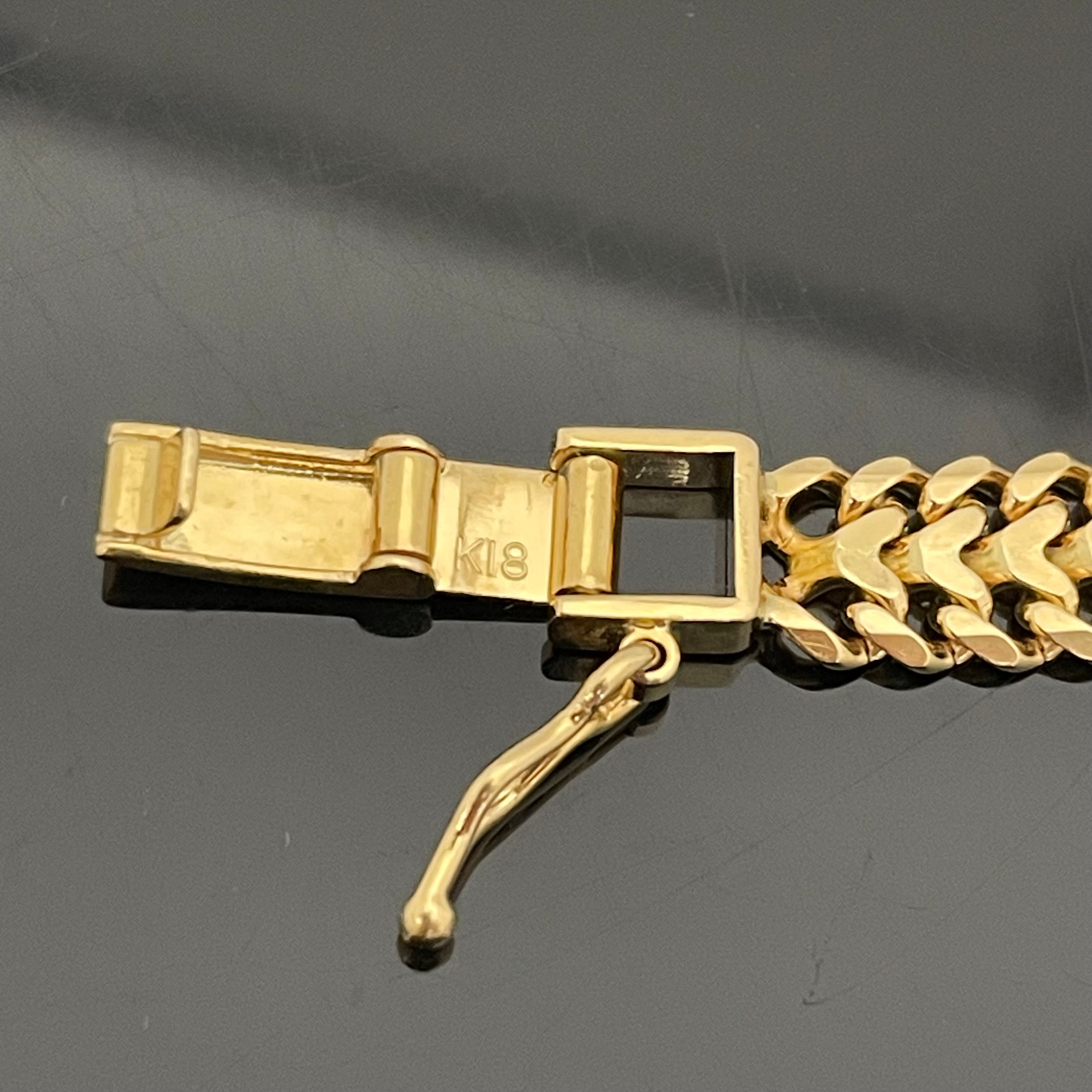 ノンブランド _K18デザインチェーンブレスレット_ 18.5cm／15.6g_ 中古品