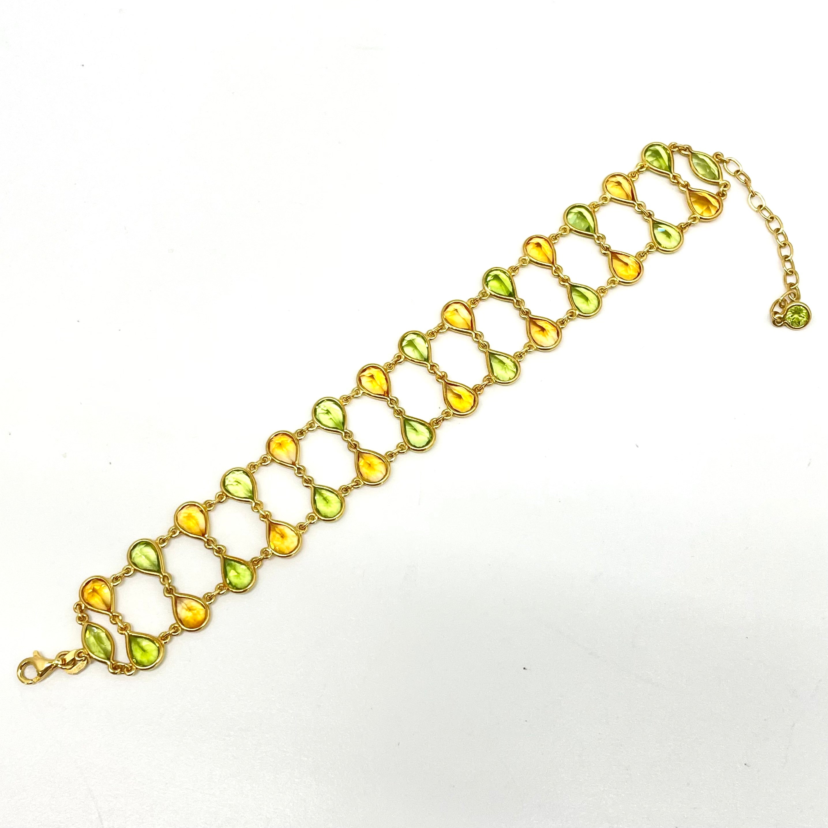 POLA（ポーラ）_750（18金）ブレスレット _ペリドット/シトリン_15.5cm〜20cm/13.6g_ 中古品