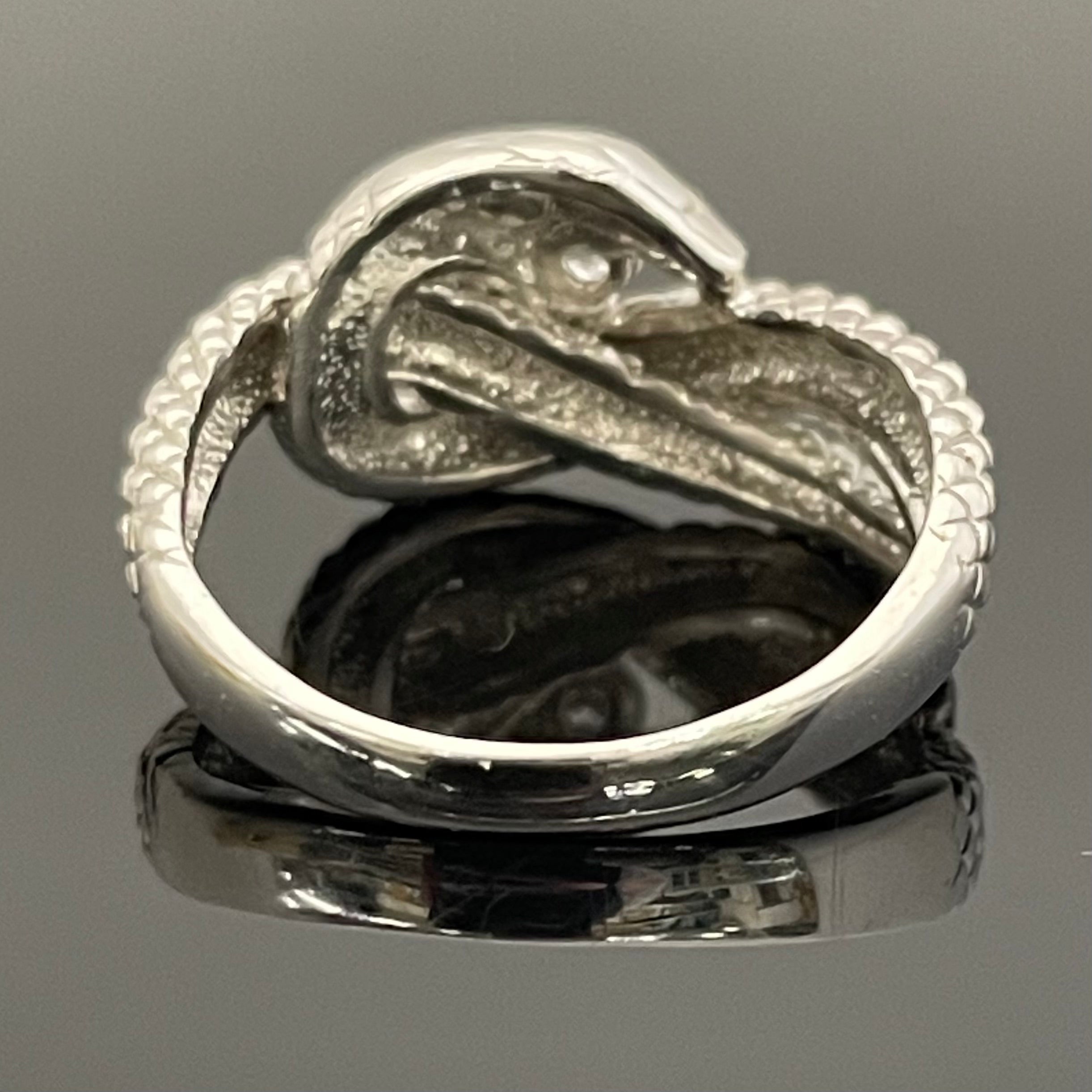 ノンブランド _Pt900ファッションリング_蛇モチーフ_６.7g/D0.1ct/＃12号_ 中古品