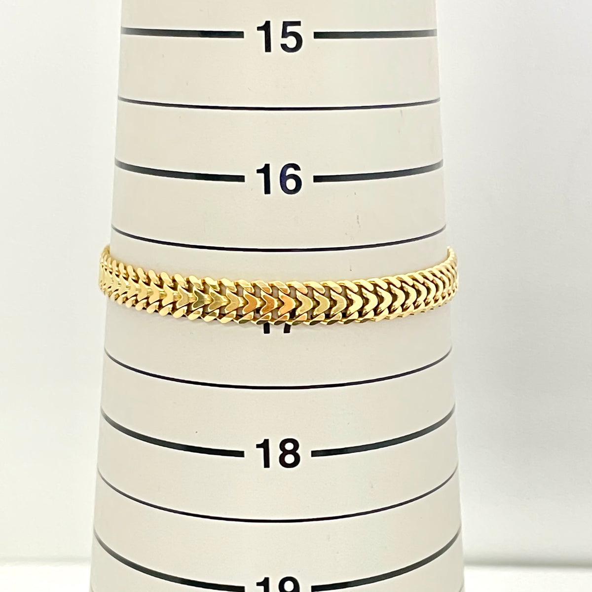 ノンブランド _K18デザインチェーンブレスレット_ 17cm／14.7g_ 中古品