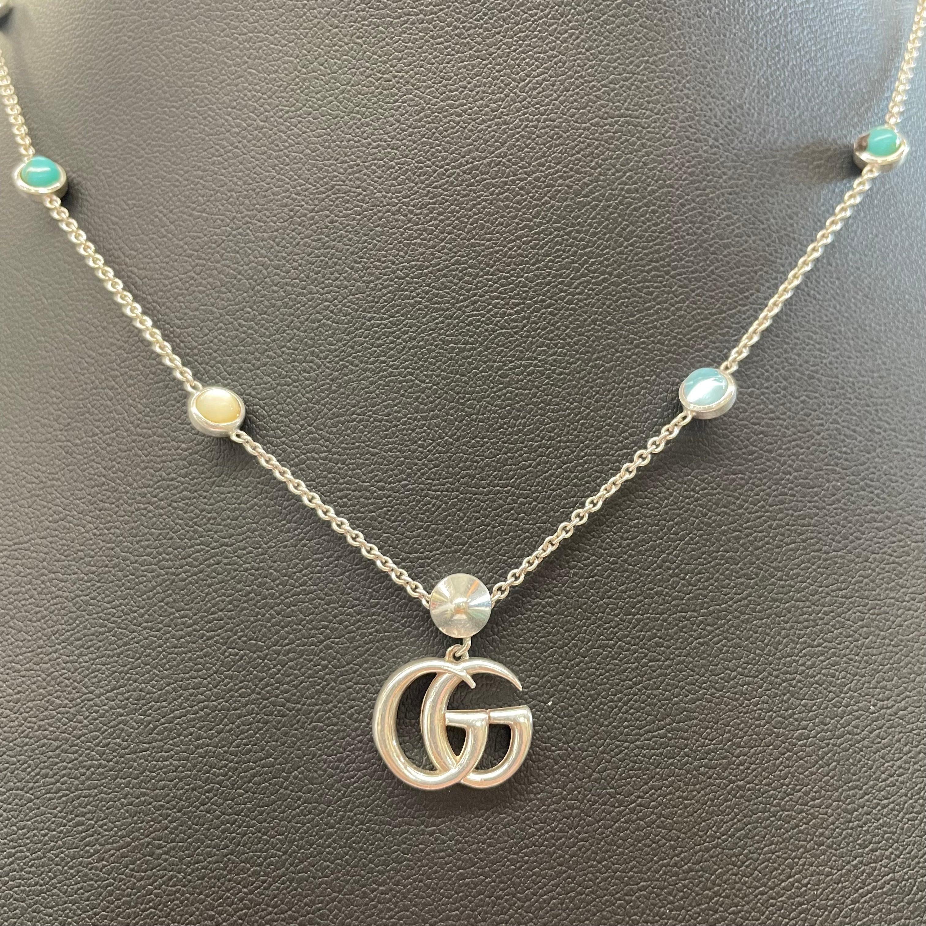 GUCCI（グッチ）_GGペンダントネックレス_ マザーオブパール_ 527399 J8474_ 中古品