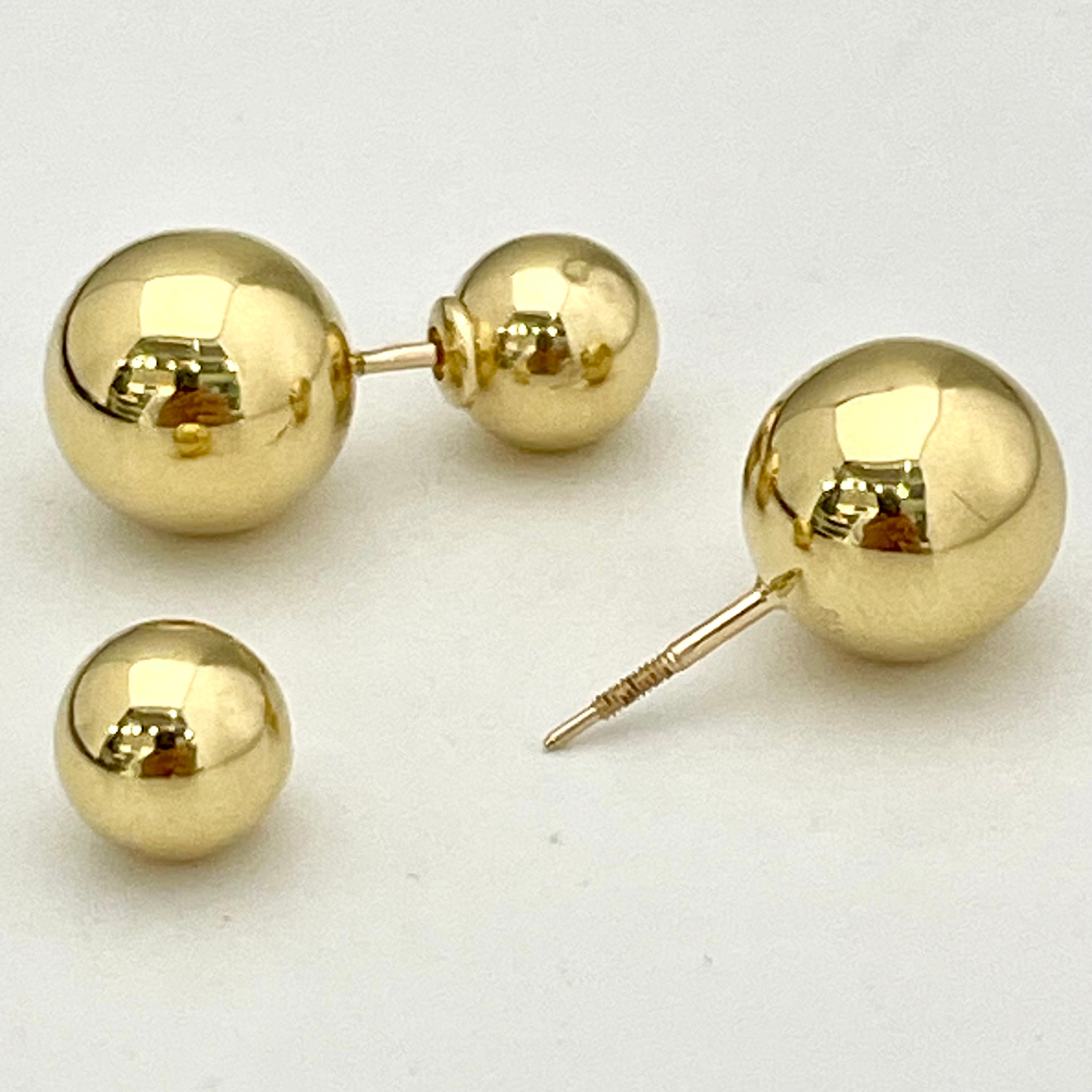 ノンブランド _W丸玉リバーシブルピアス_ K18/3.9g/7.9-10.9ミリ _中古品