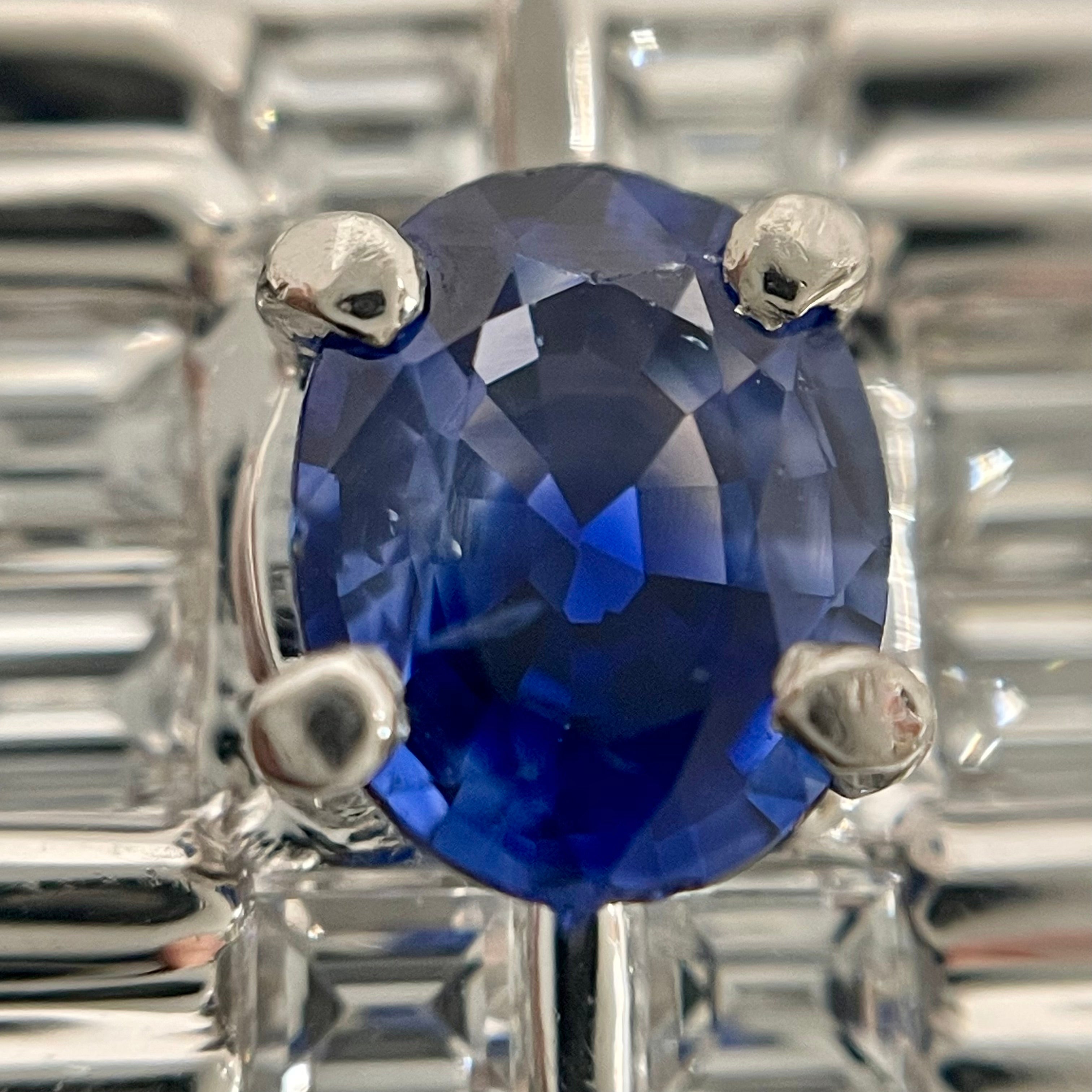 ノンブランド _サファイアリング _S1.01ct/FD1.35ct _Pt900:15.7g/＃19号_ 中古品