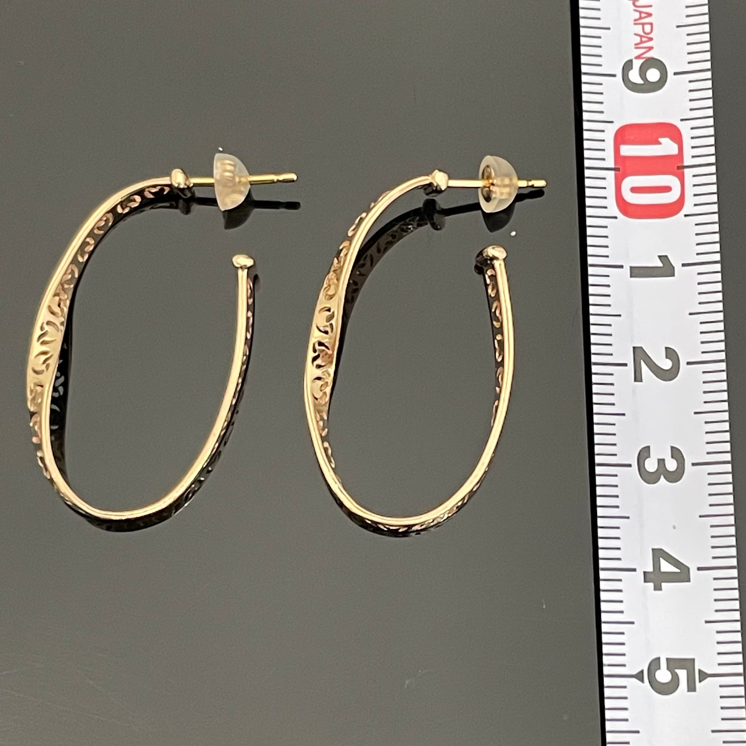 ノンブランド _K18デザインピアス _5g（キャッチ込み）_中古品