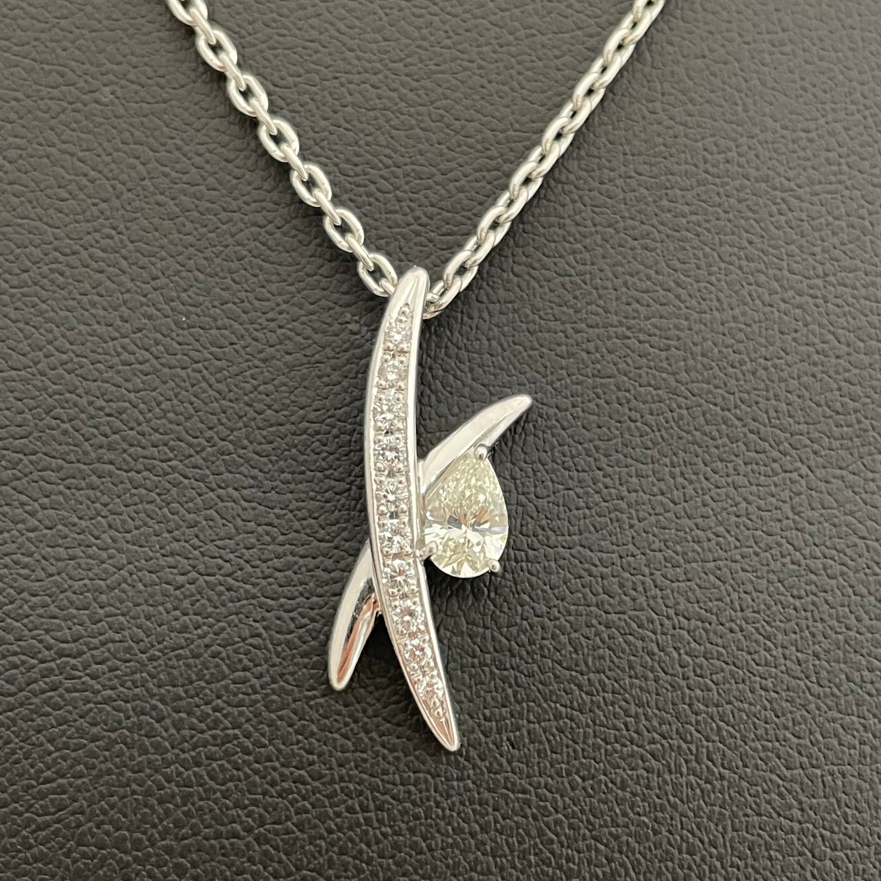 翁淳_（オキナジュン）_ダイヤモンドD0.53/FD0.16ct_ペンダントネックレス_Pt900/Pt850/11.9g／50cm _中古品