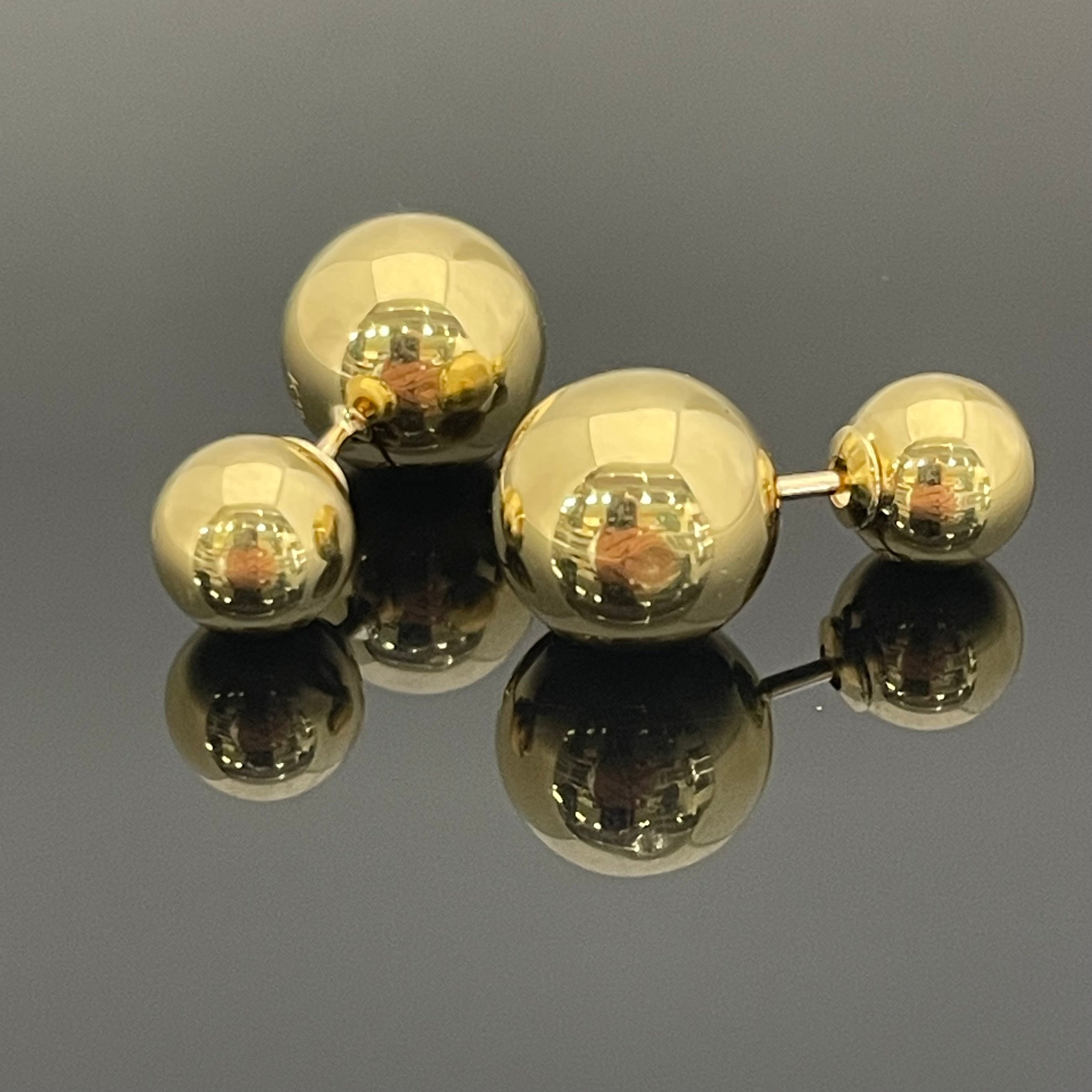 ノンブランド _W丸玉リバーシブルピアス_ K18/3.9g/7.9-10.9ミリ _中古品