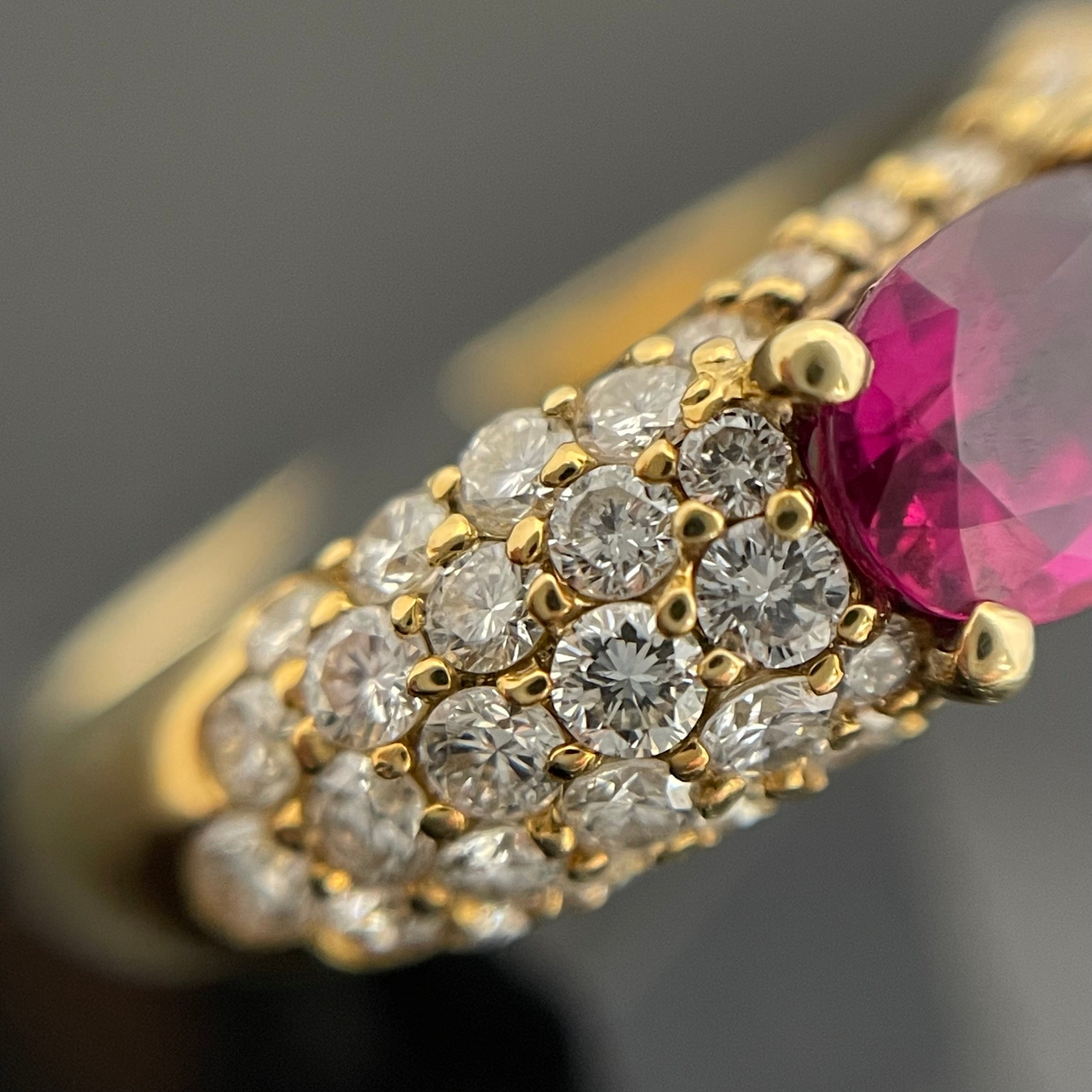 ノンブランド_ ルビー 指輪（リング）_ R1.00ct/FD1.00ct_ K18／6.4g／＃13.5号_中古品