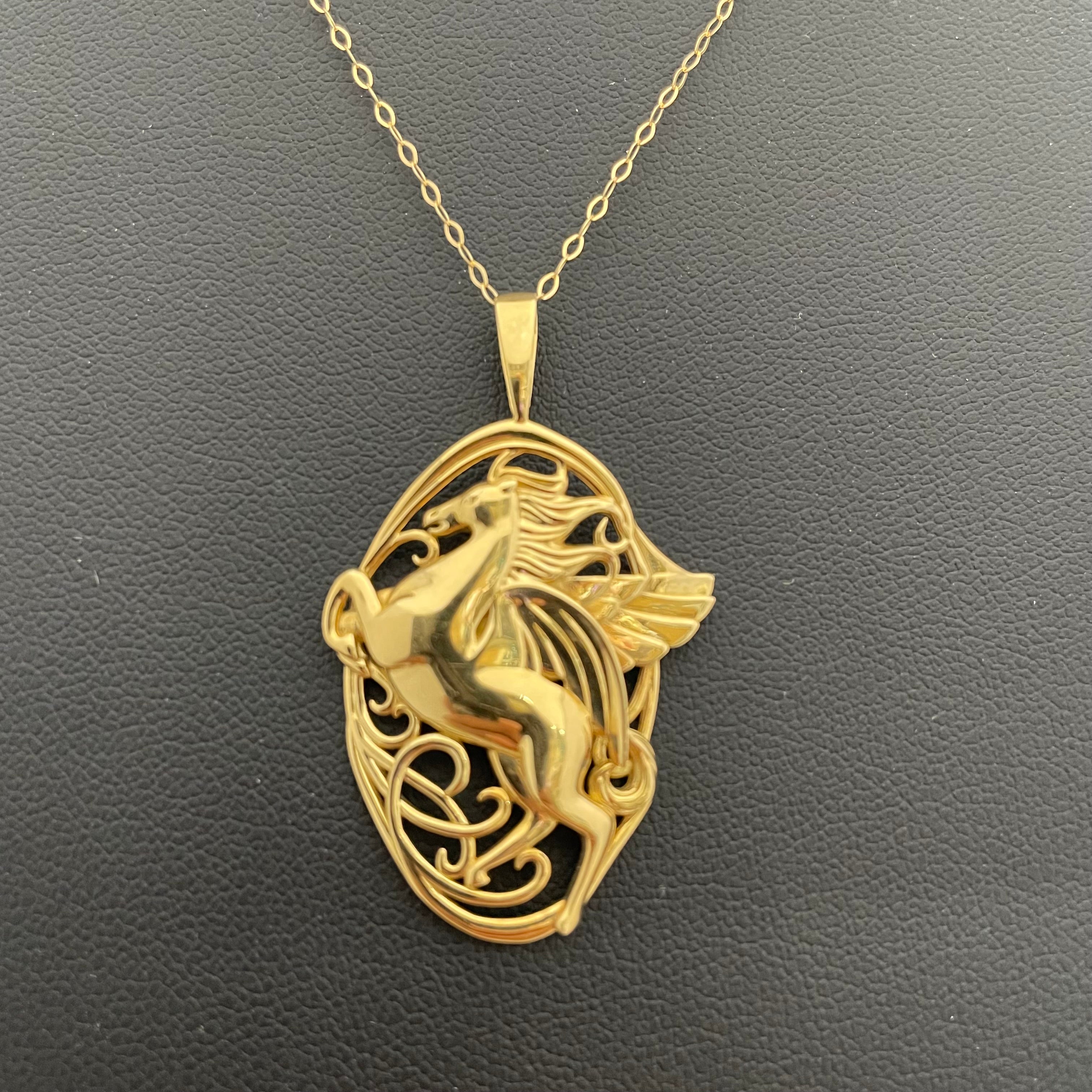 ノンブランド _K18ペンダントネックレス_ペガサスモチーフ_45cm／7.3g _中古品