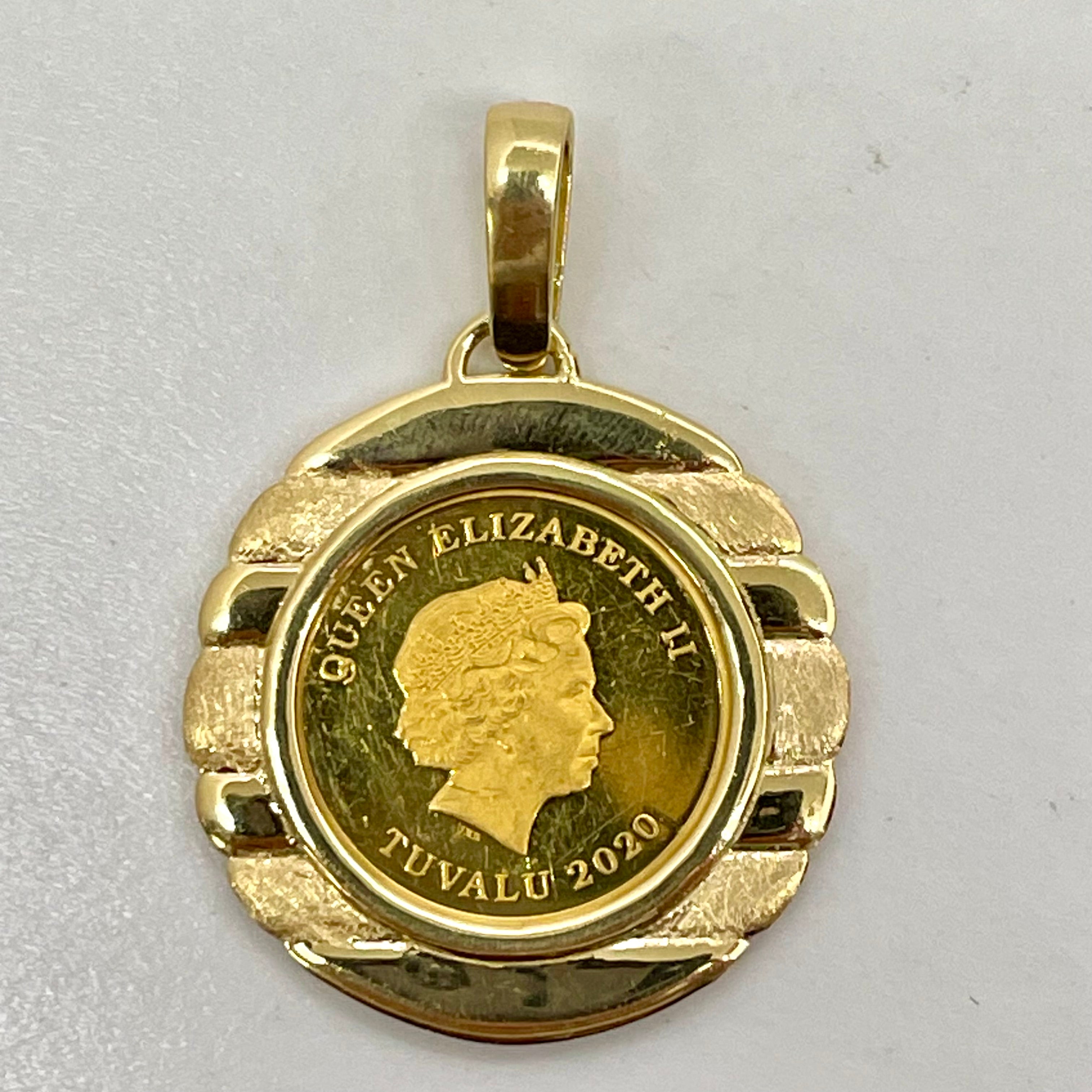 ノンブランド _純金1/10ozホースコイン_ K18枠ペンダントトップ_ 中古品