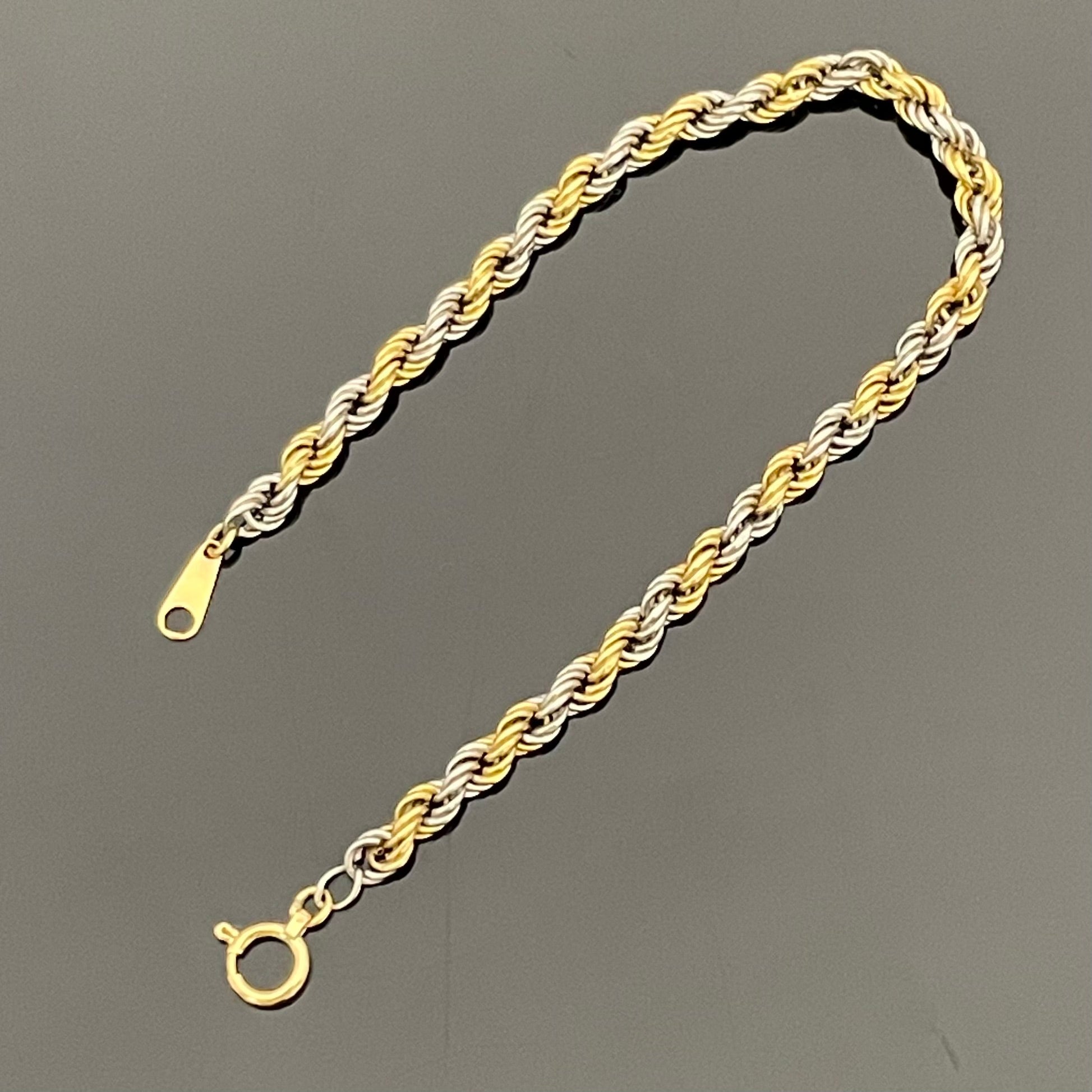 ノンブランド _K18/pt850コンビ5.6g/19cm_ロープブレスレット_中古品