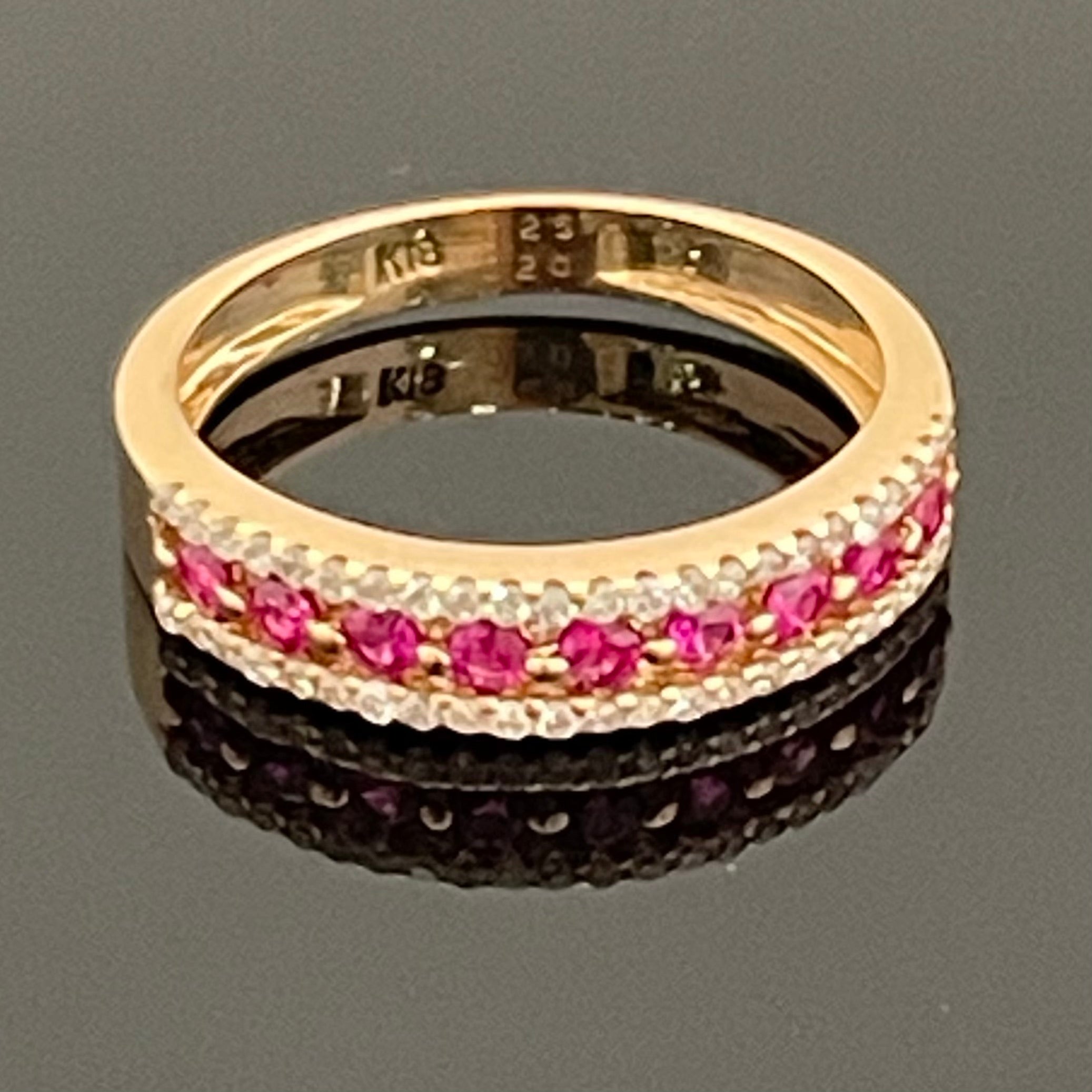 ノンブランド _K18RG ルビーリング_R0.25/FD0.2ct/2.8g/＃13号_中古品